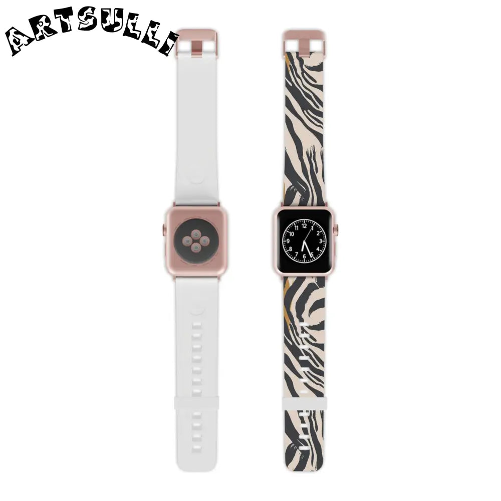 JAKKOUTTHEBXX Apple Watch with White and Zebra Print Interchangeable
