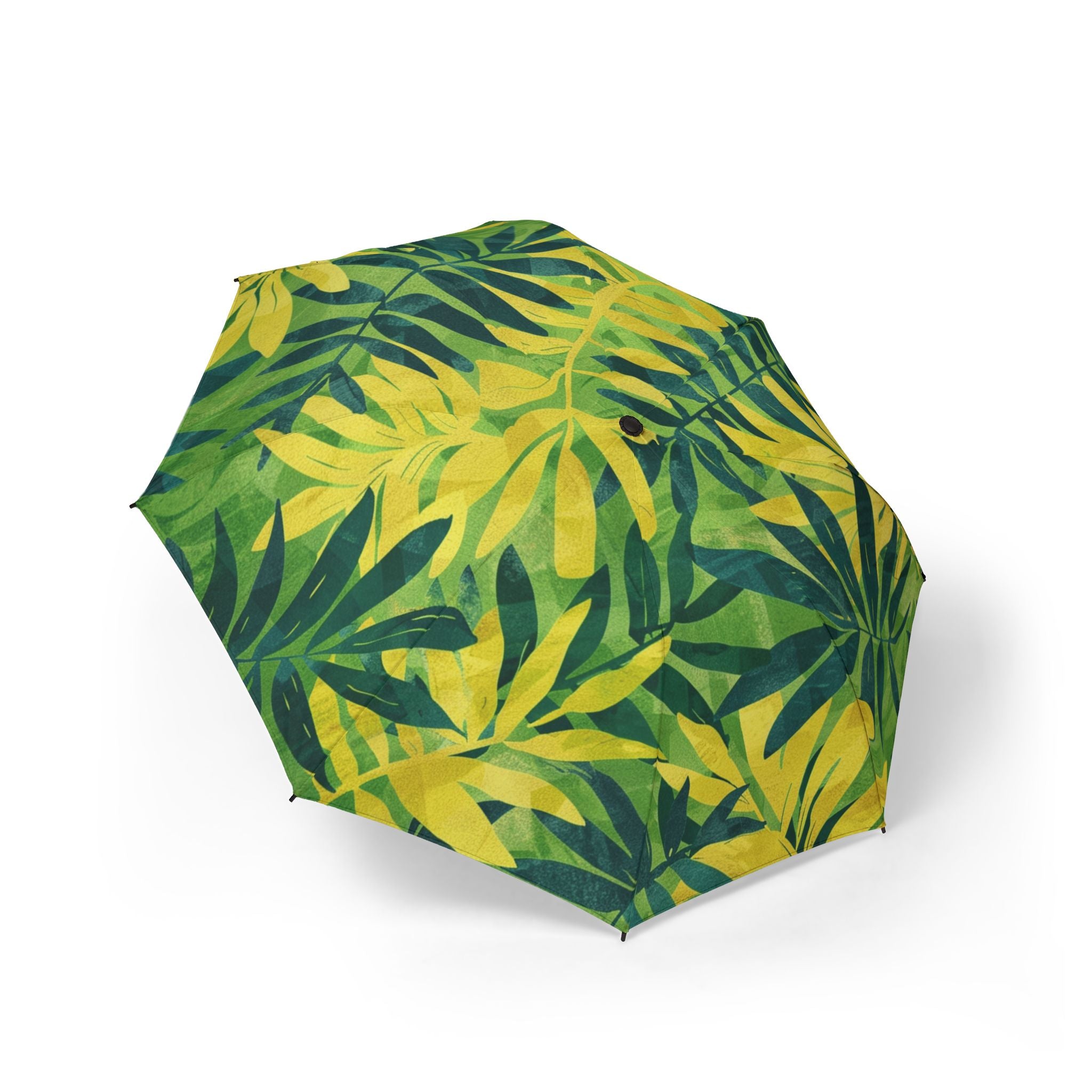 Green Leaf x Yellow Leaf x Tropical x Jungle II Semi-Automatic Foldable Umbrella, Artsulli - Art is Long, Life is Short, Accessories, Size, One size, , , , , 12723883797687300775