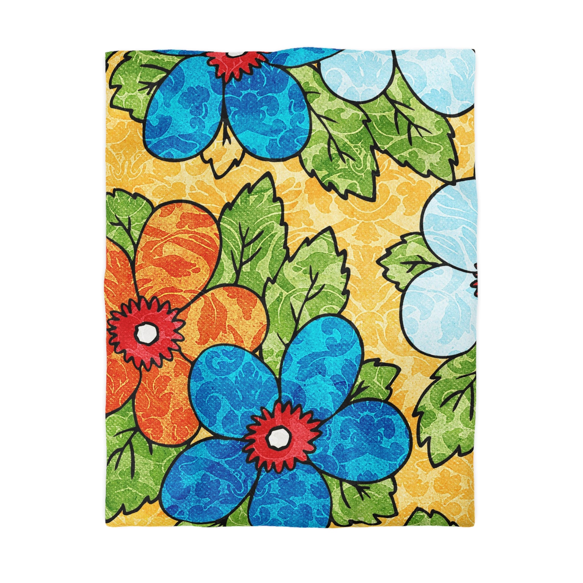Groovy Yellow Floral Kl Microfiber Duvet Cover, Artsulli - Art is Long, Life is Short, Home Decor, Size, Twin, Color, White, , , 59620722329596074544