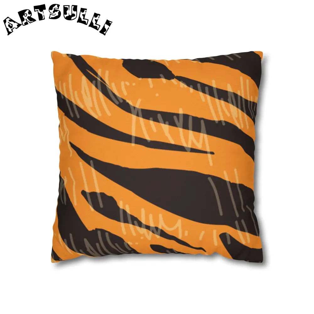 JAKKOUTTHEBXX Tiger Scratches Orange & Black Spun Polyester Square