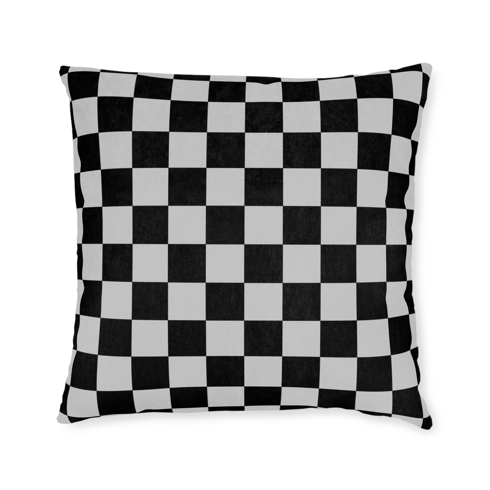 Checkerboard Dada Black and Light Gray Square Pillow, Artsulli - Art is Long, Life is Short, Home Decor, Size, 22" × 22", , , , , 11872553208577234661