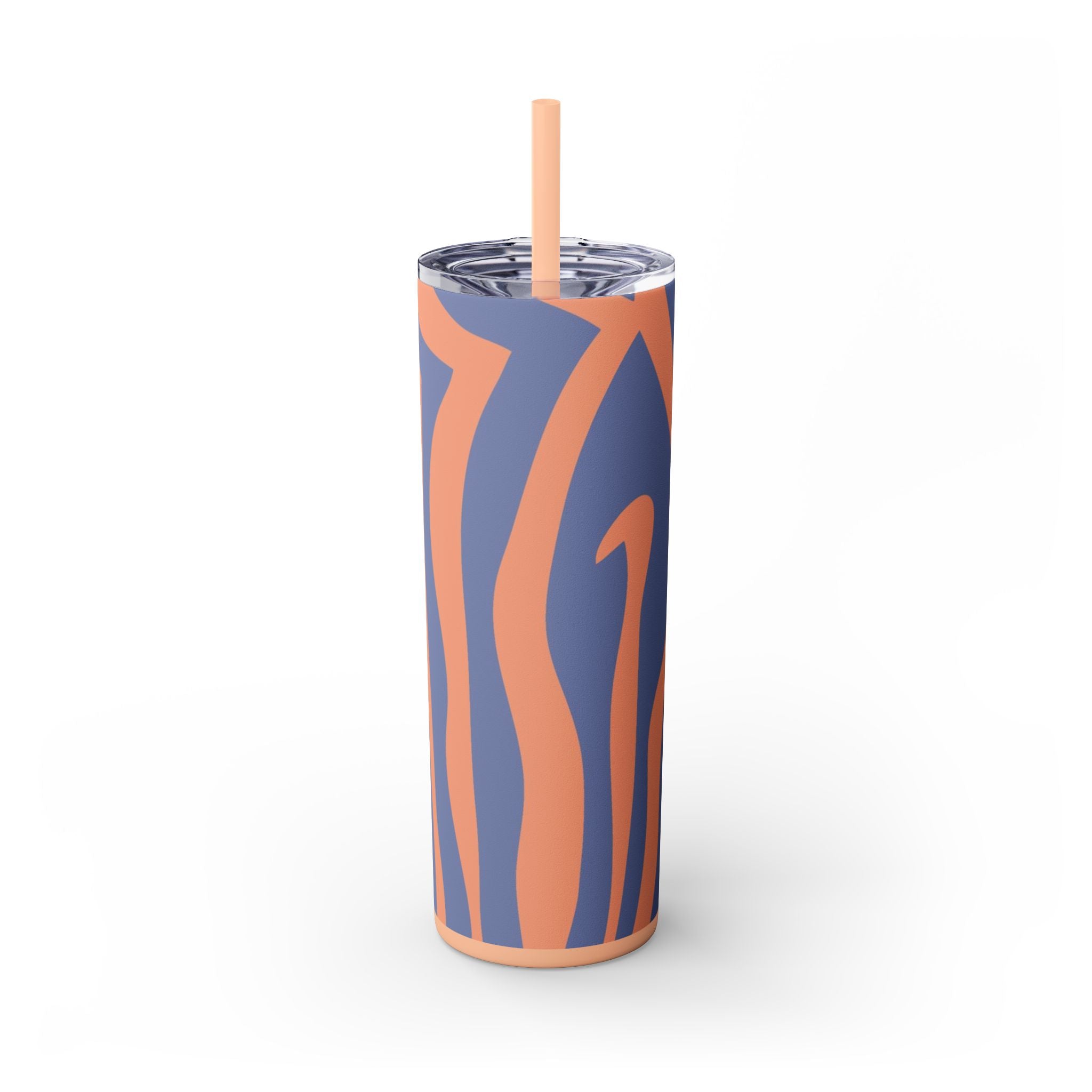 Melting Zebra Stripes Skinny Tumbler with Straw, 20oz, Artsulli - Art is Long, Life is Short, Mug, Finish, Matte, Color, Blush, Size, 20oz, 72778276907974