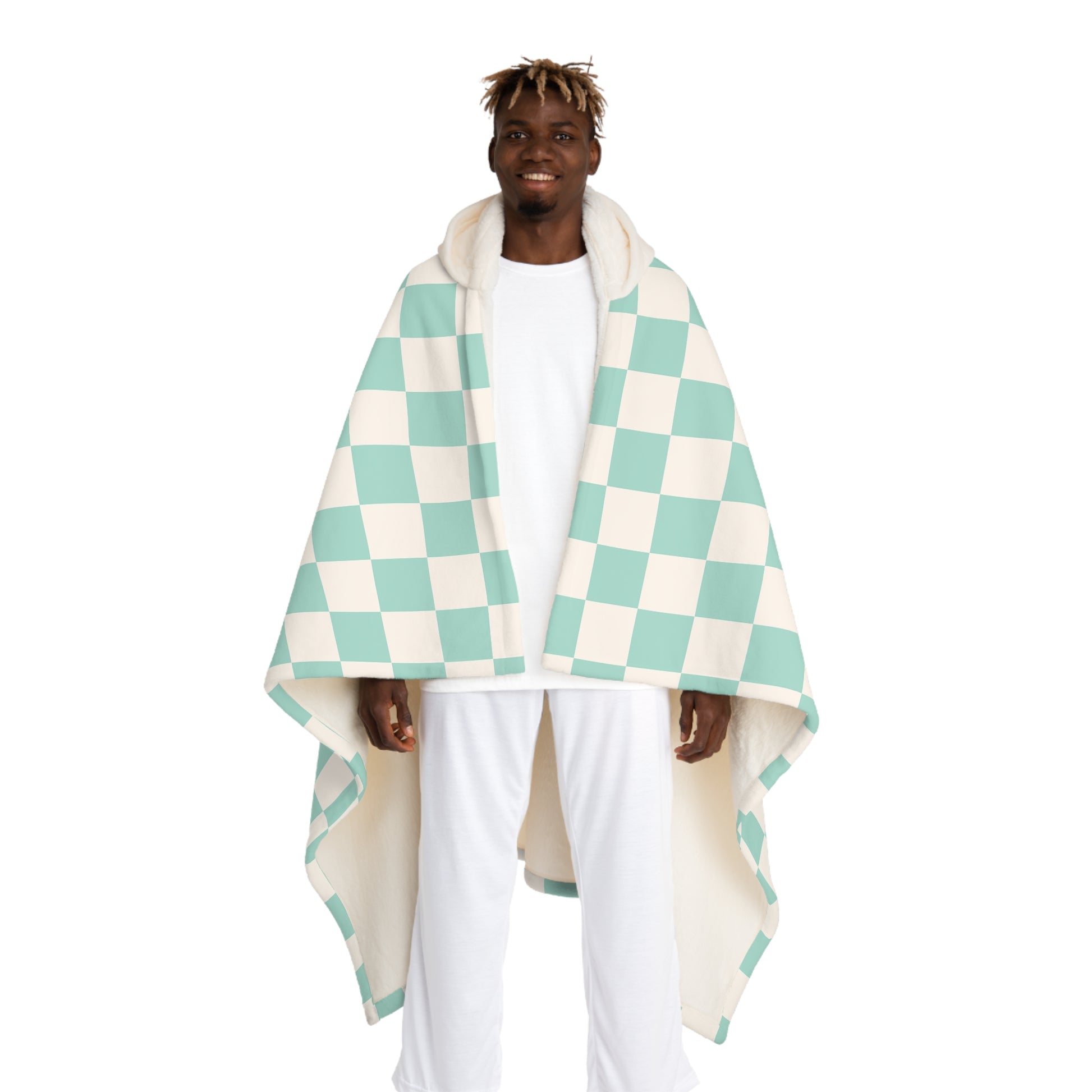 Chessboard III Hooded Sherpa Fleece Blanket, Artsulli - Art is Long, Life is Short, All Over Prints, Size, One size, Color, Cream, , , 17388866515594058425