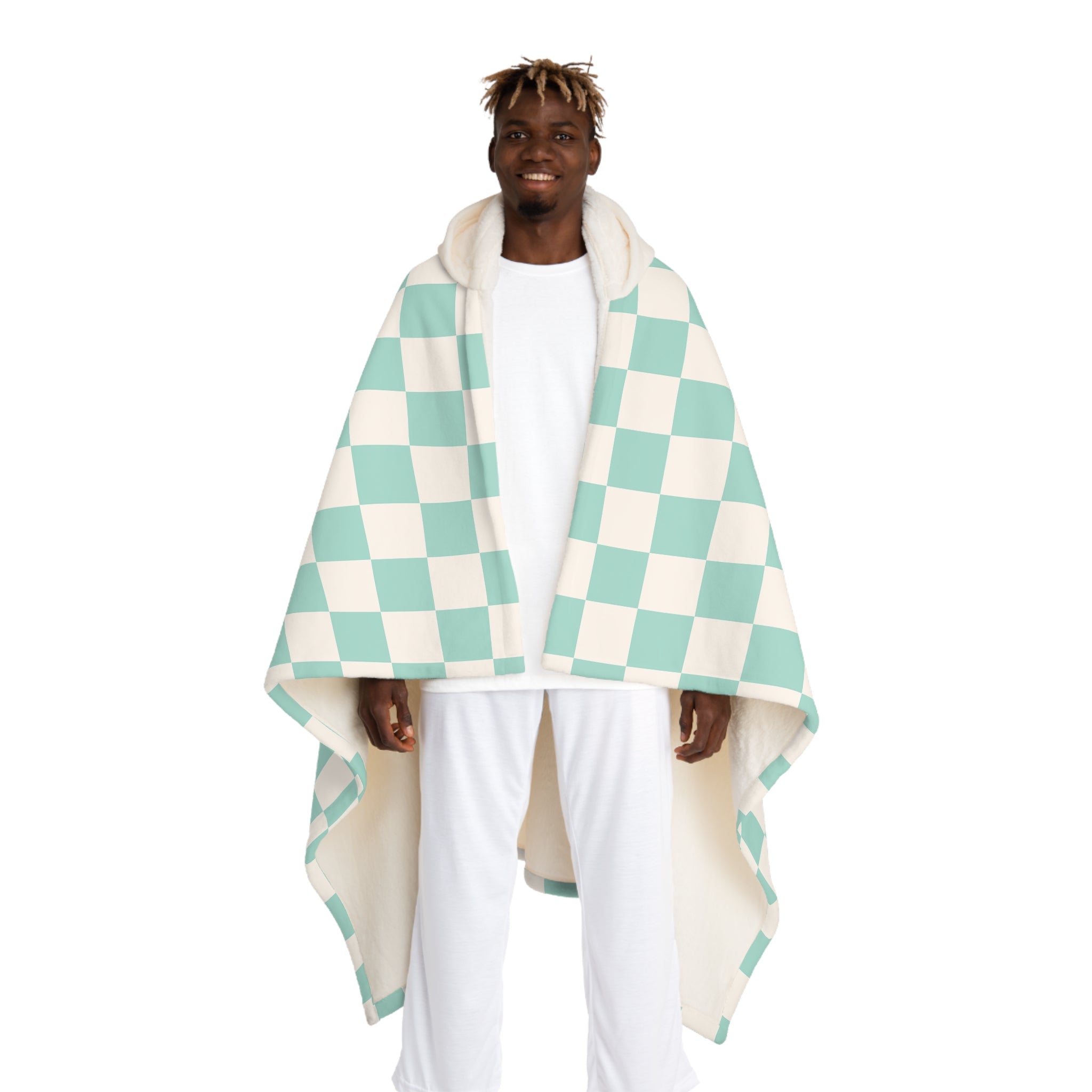 Chessboard III Hooded Sherpa Fleece Blanket, Artsulli - Art is Long, Life is Short, All Over Prints, Size, One size, Color, Cream, , , 17388866515594058425