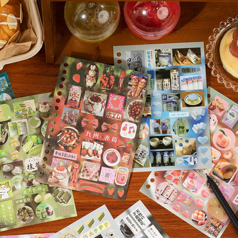 20/30 Sheets Die cut Japanese Stationery Stickers book Retro Cartoon Decorative Sticker handmade Scrapbooking Journal Supplies