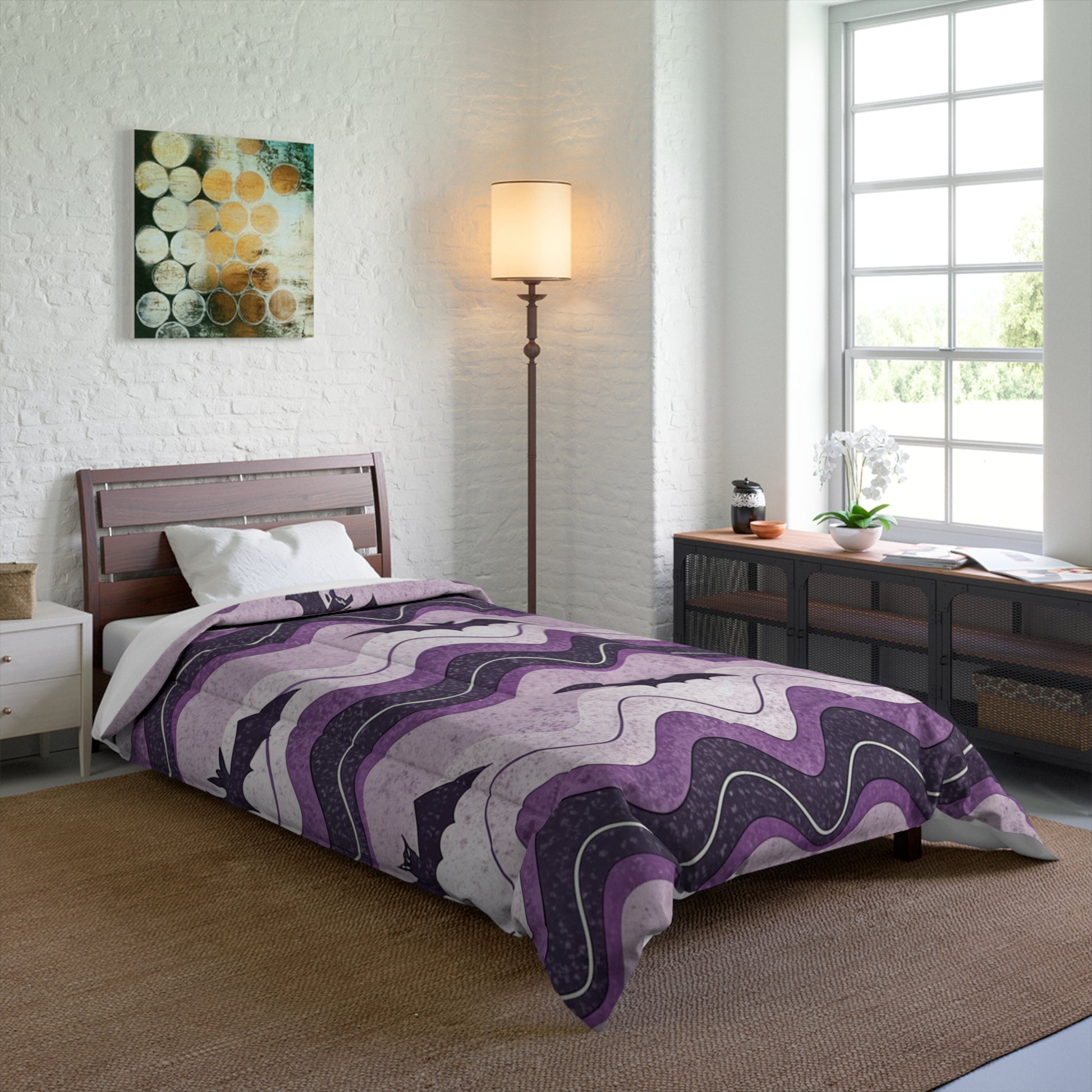Bat Wave Comforter, Artsulli - Art is Long, Life is Short, Home Decor, , , , , , , 