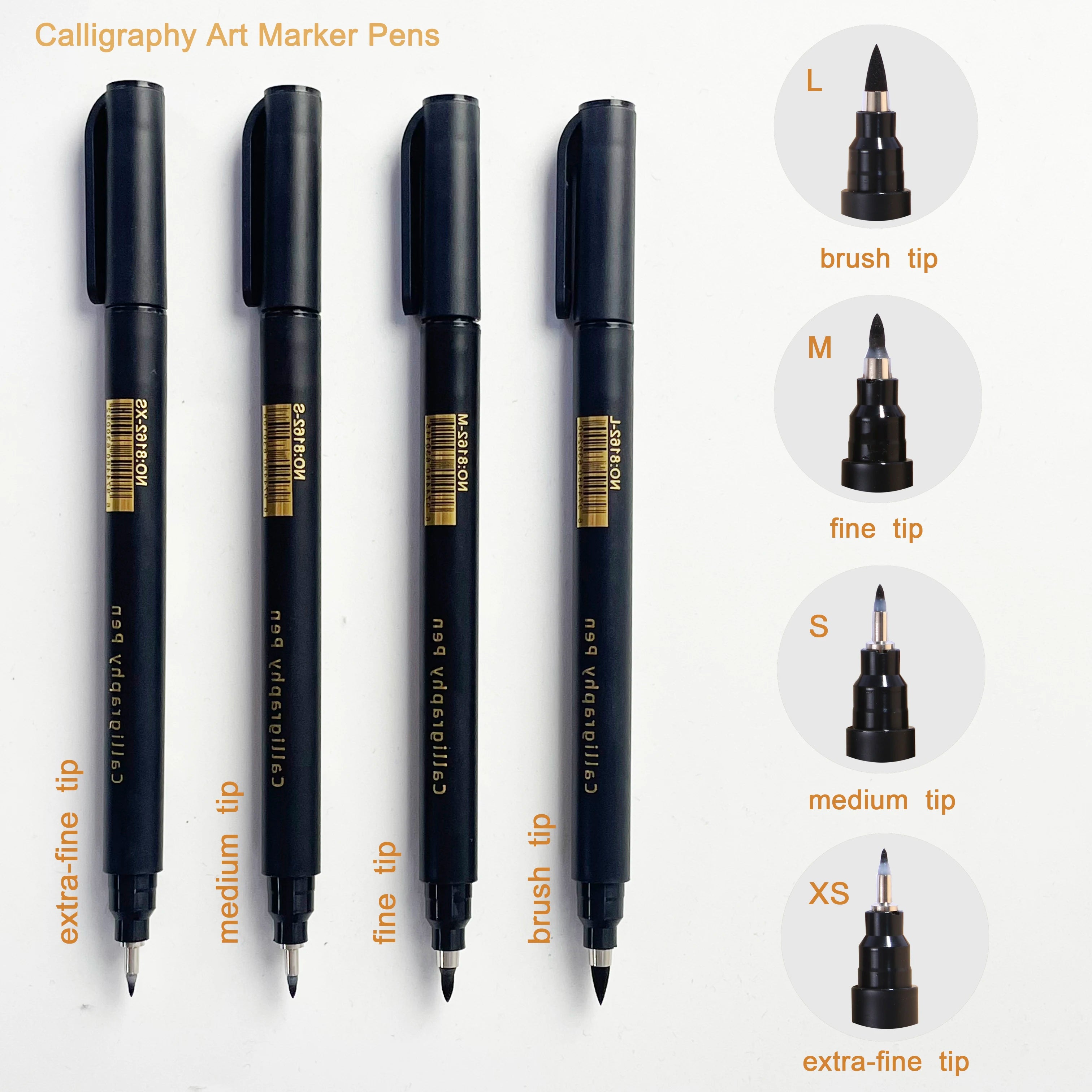 4 pcs Calligraphy Art Marker Pens Brush Art as a gift for Craft Supplies Art Writing Office School Supplies Stationery Student