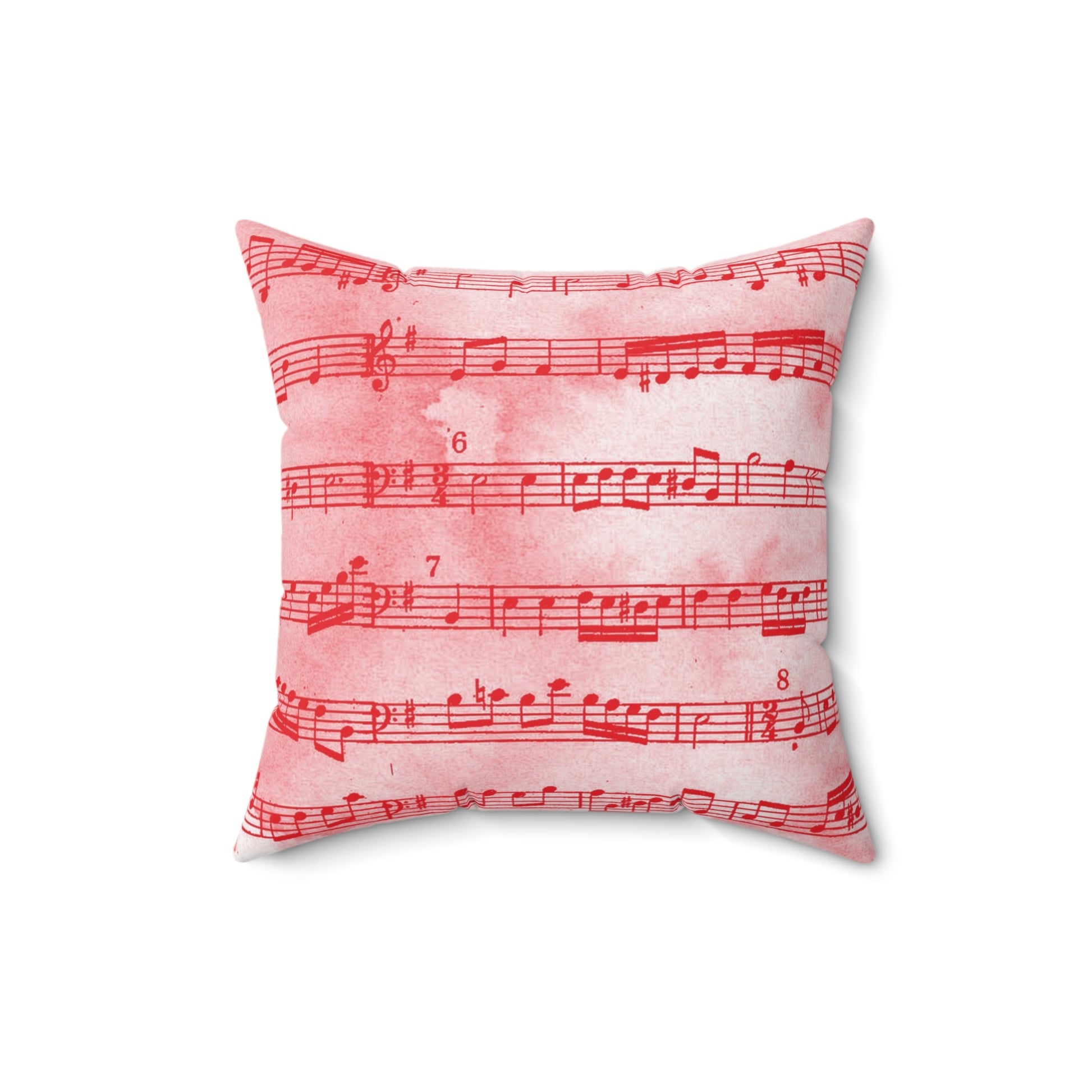 Drip Spill Type Beat Sheet Music II Red Spun Polyester Square Pillow, Artsulli - Art is Long, Life is Short, Home Decor, , , , , , , 