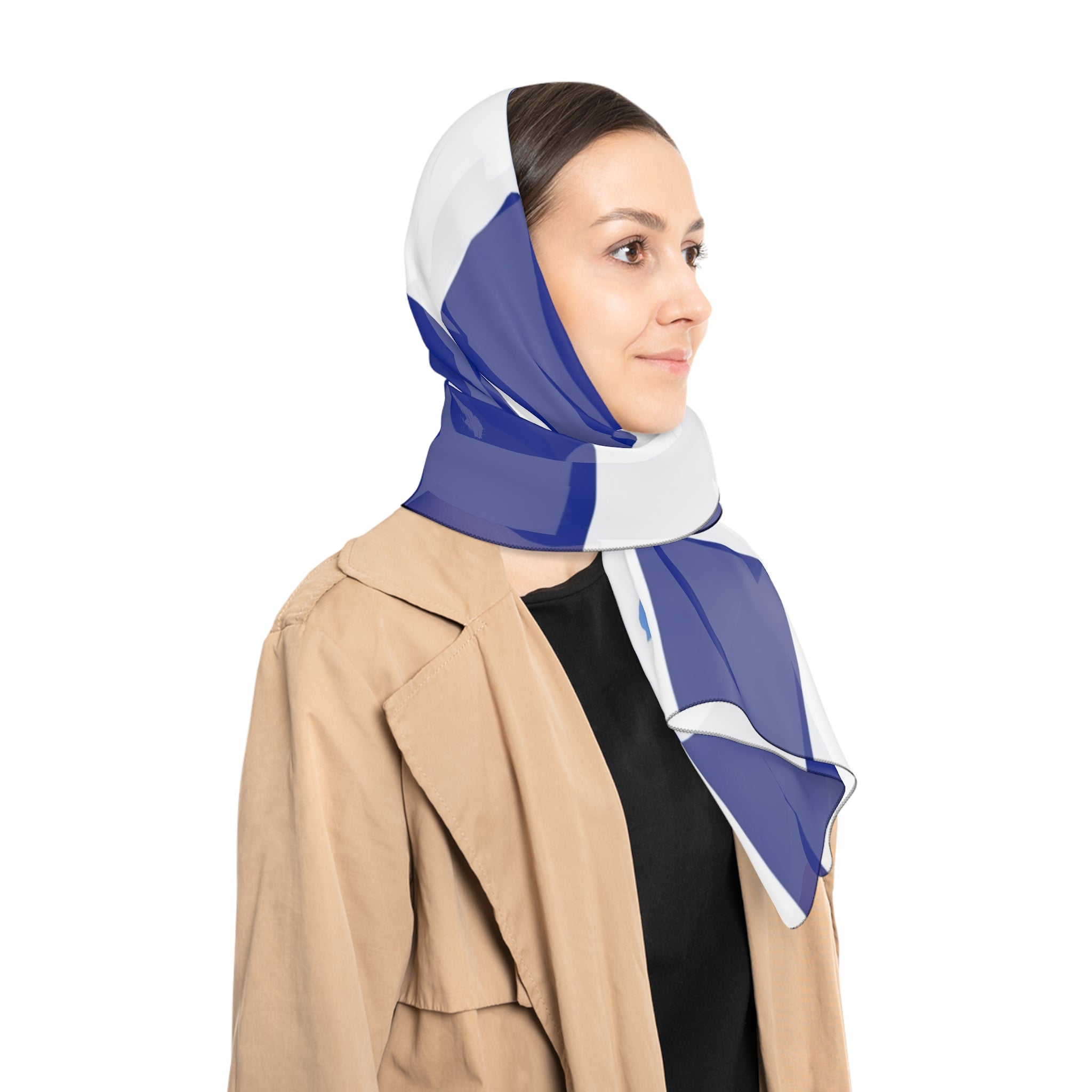 Chessboard Navy Blue Poly Scarf, Artsulli - Art is Long, Life is Short, Accessories, , , , , , , 