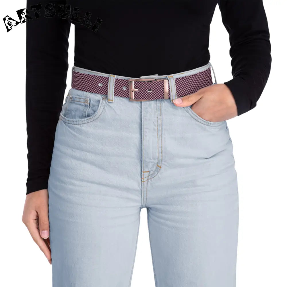 JAKKOUTTHEBXX Checkerboard Black and Pink Belt JAKKOUTTHEBXX