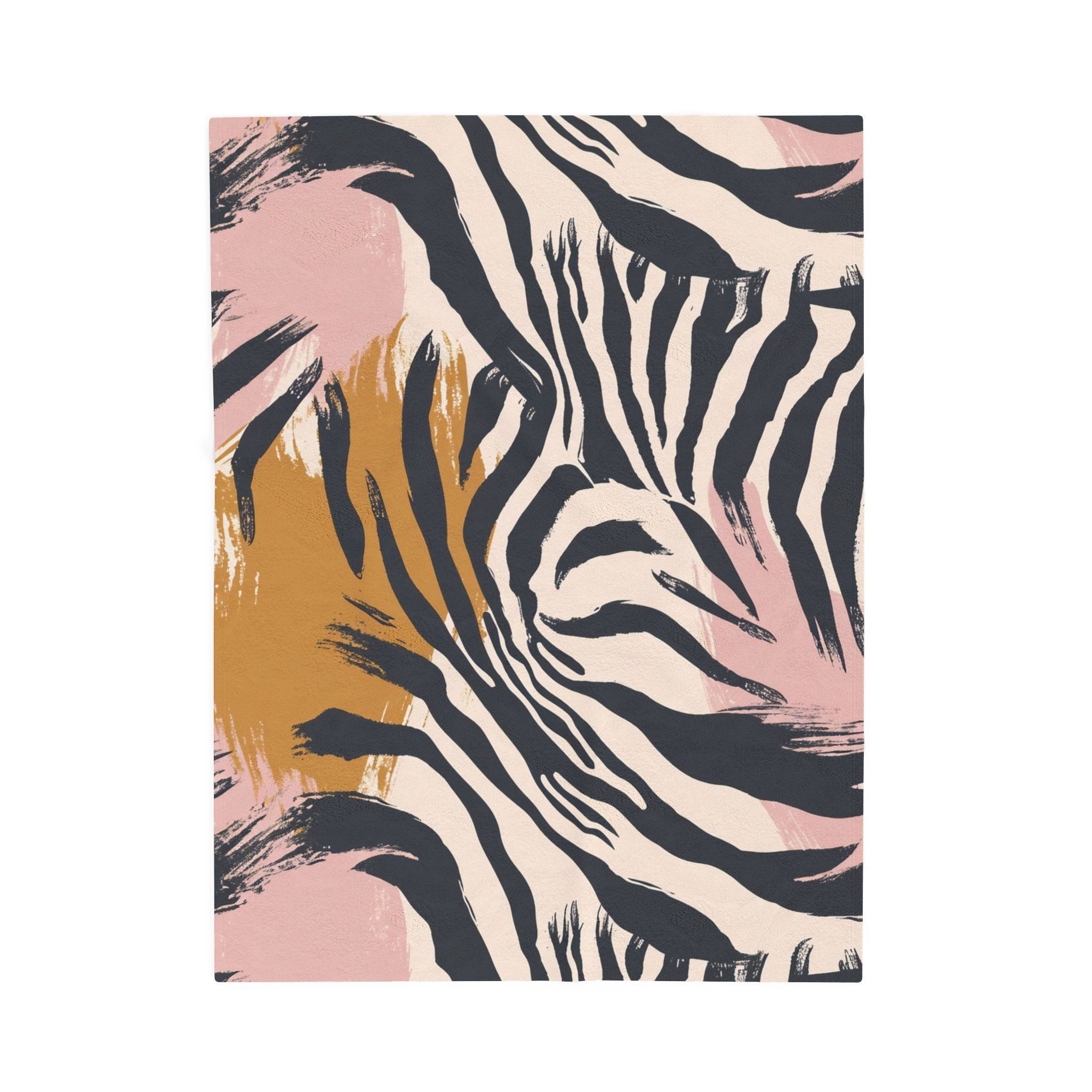 Zebra Brush Strokes Velveteen Plush Blanket, Artsulli - Art is Long, Life is Short, All Over Prints, Size, 30" × 40", , , , , 17624099955279