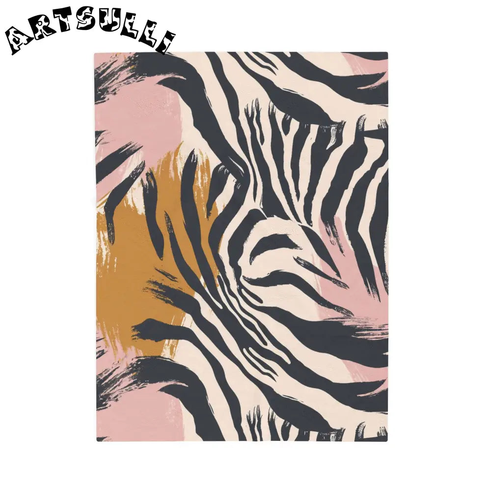 JAKKOUTTHEBXX Abstract zebra print fabric in pink and mustard yellow