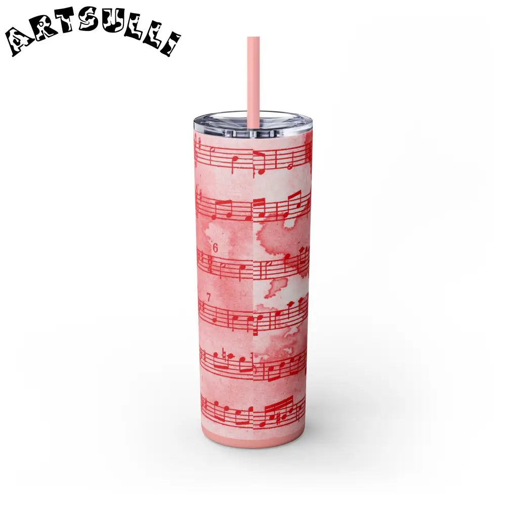 JAKKOUTTHEBXX Pink Musical Note Maars Skinny Tumbler 2025