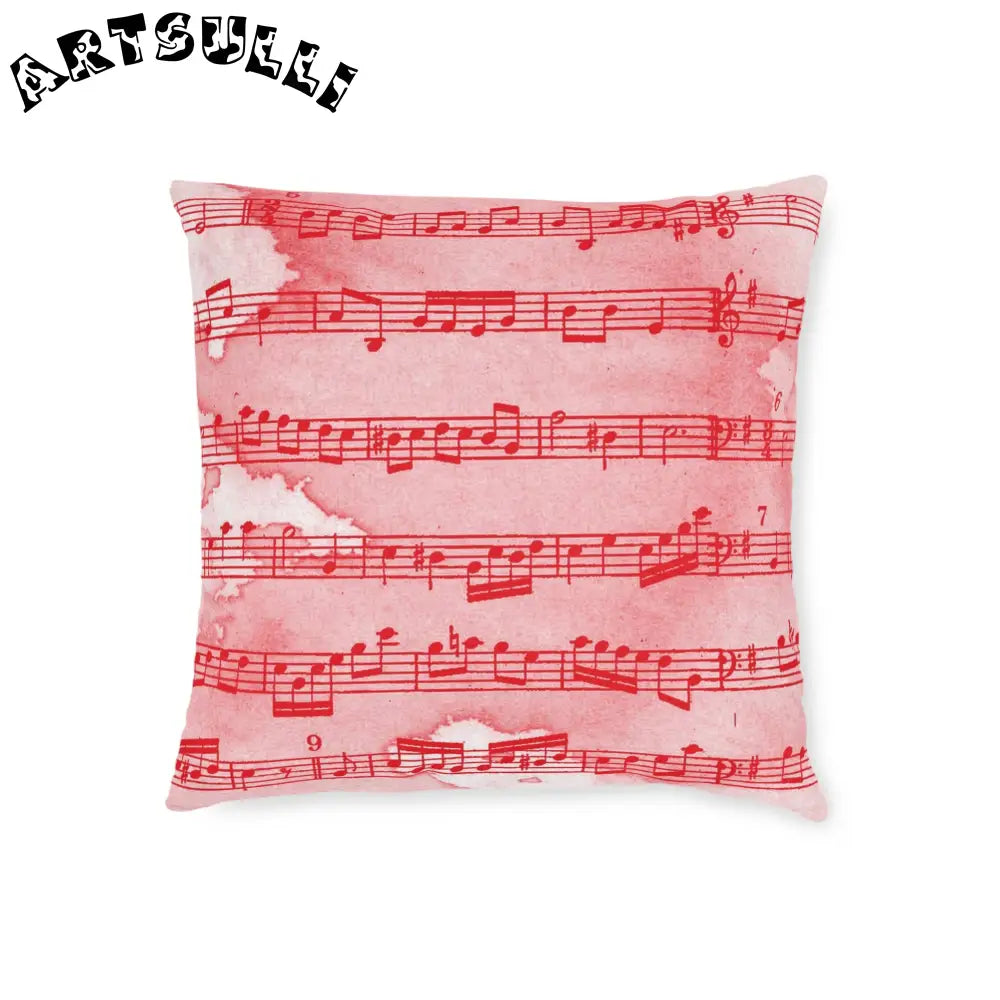 JAKKOUTTHEBXX Pink Musical Notes Square Pillow 2025