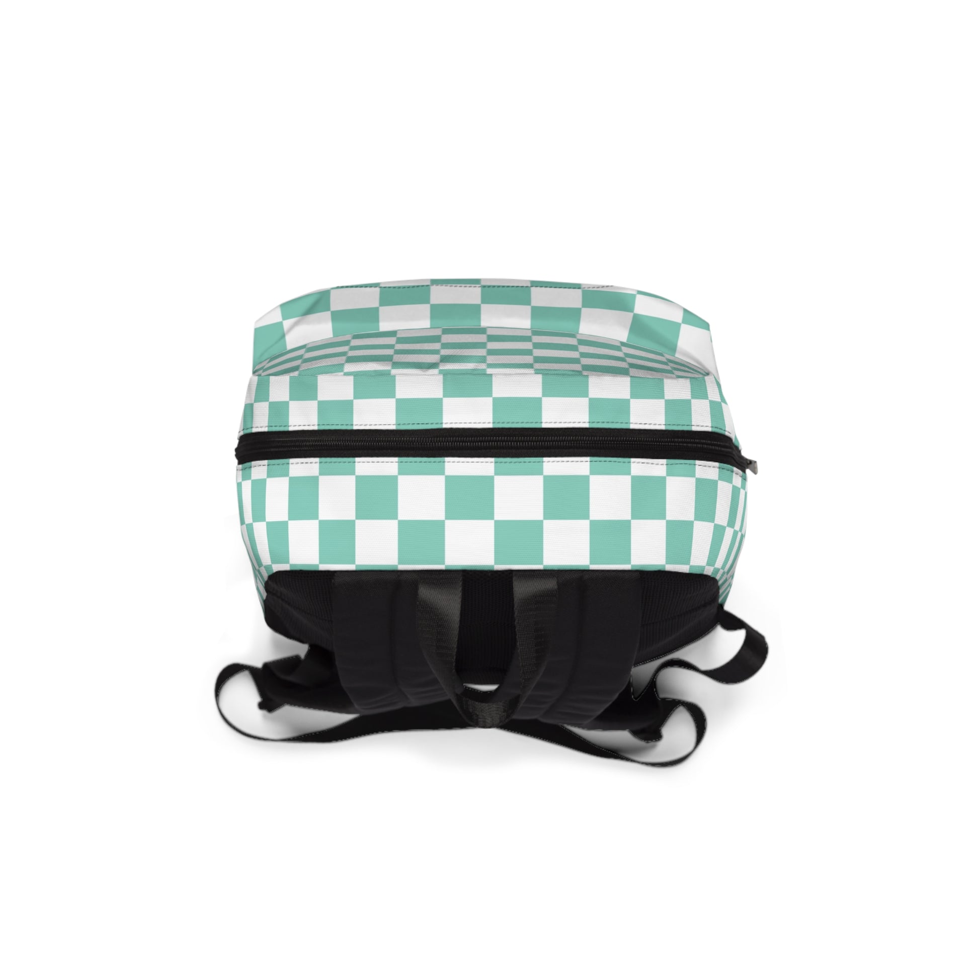 Checkerboard Light Green Unisex Classic Backpack, Artsulli - Art is Long, Life is Short, Bags, , , , , , , 