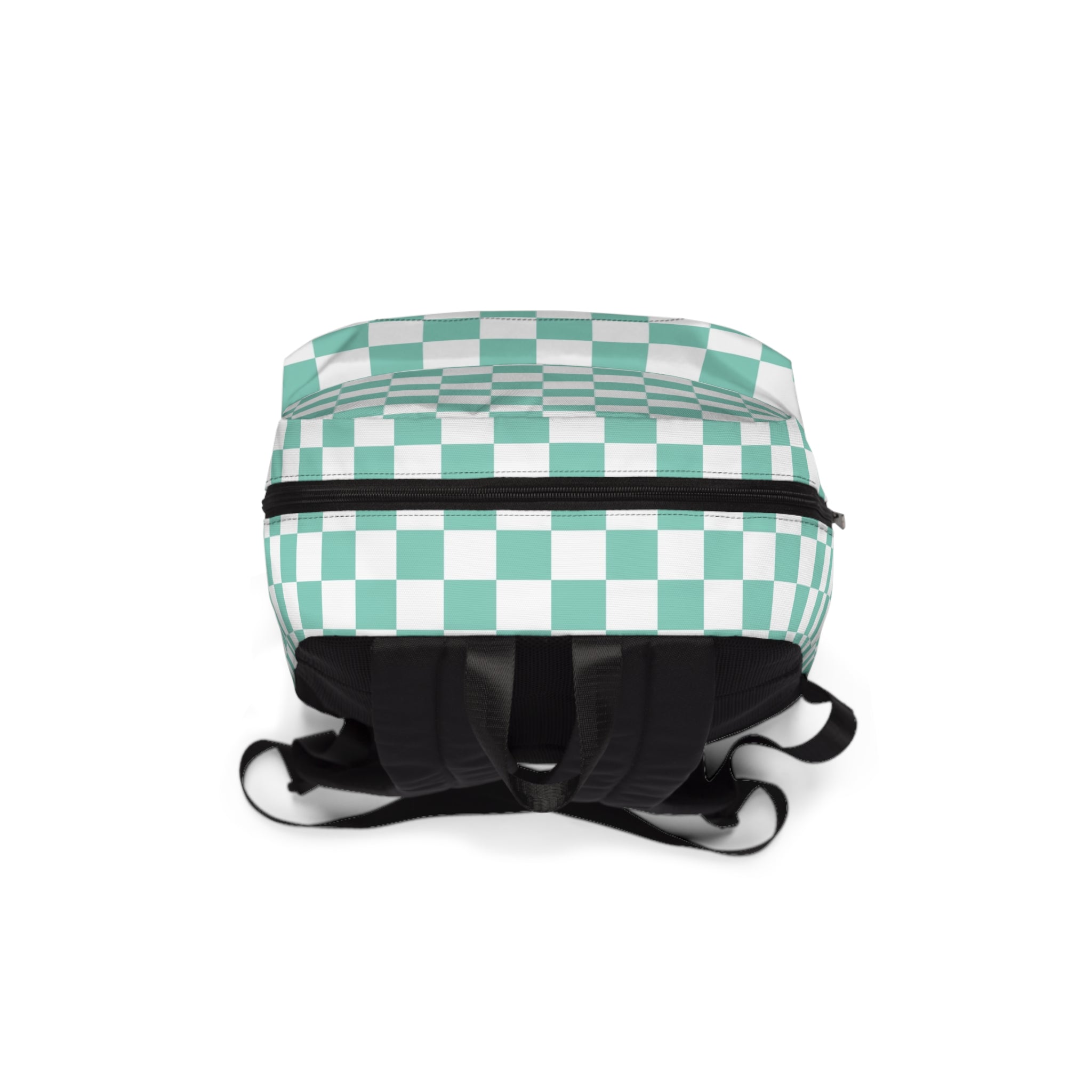 Checkerboard Light Green Unisex Classic Backpack, Artsulli - Art is Long, Life is Short, Bags, , , , , , , 