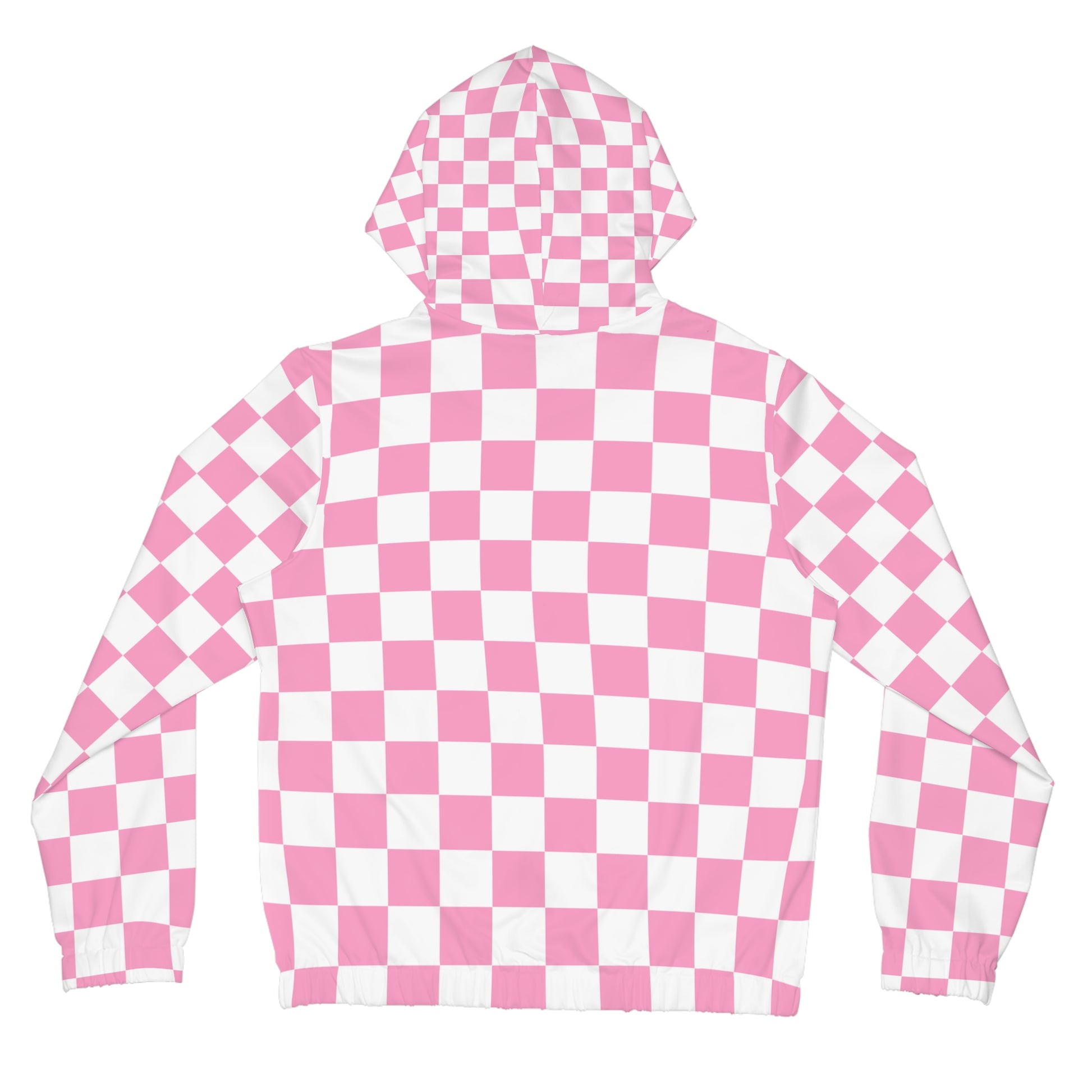 Checkerboard Hot Pink and White Women’s Full-Zip Hoodie (AOP), Artsulli - Art is Long, Life is Short, All Over Prints, , , , , , , 