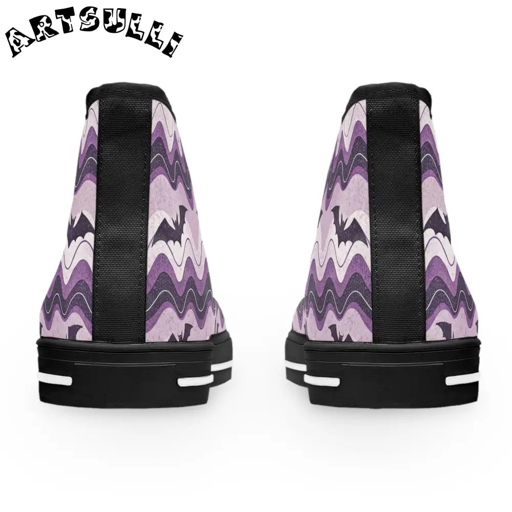JAKKOUTTHEBXX Bat Wave Purple Women’s High Top Sneakers