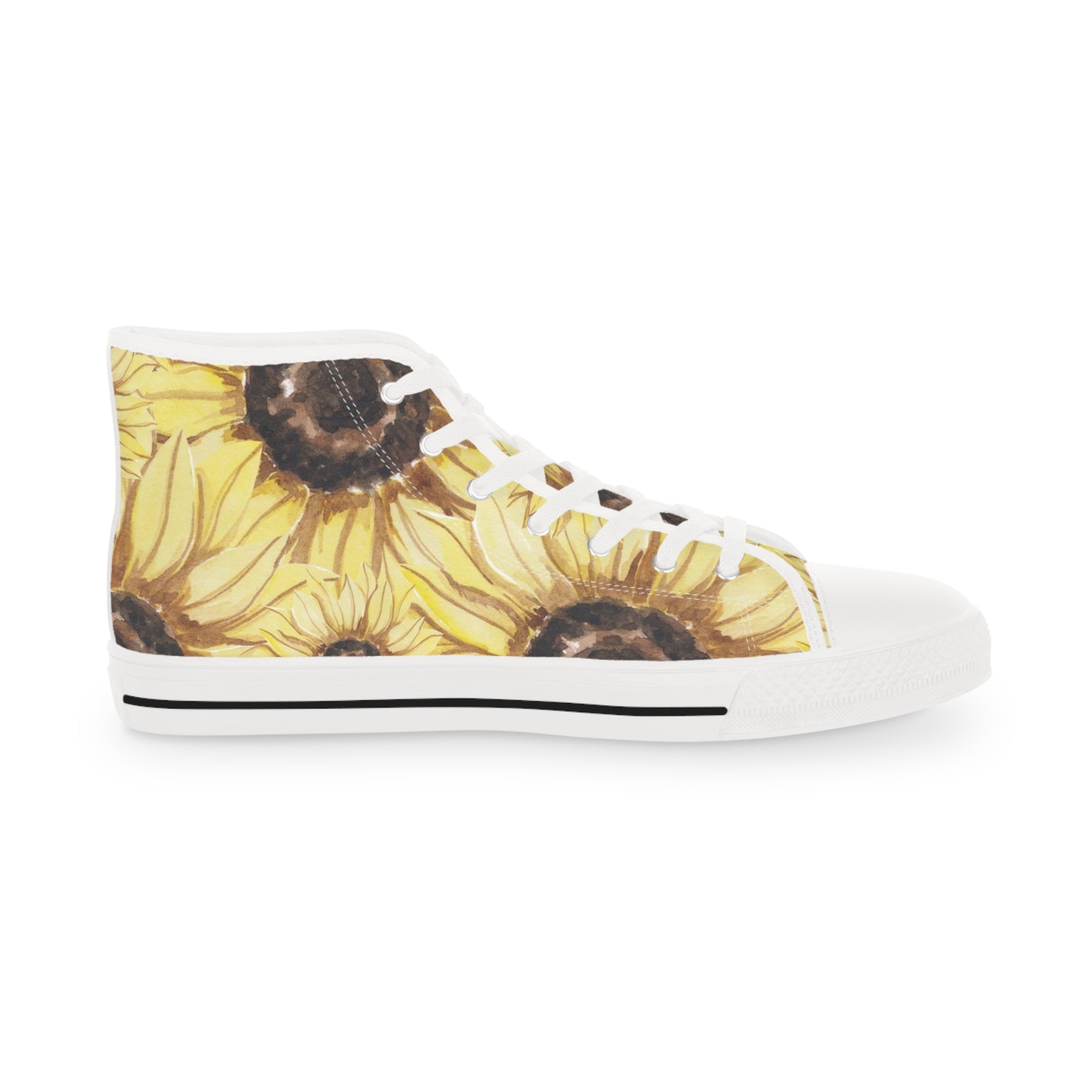 Retro Anime Sunflower Men's High Top Sneakers, Artsulli - Art is Long, Life is Short, Shoes, , , , , , , 
