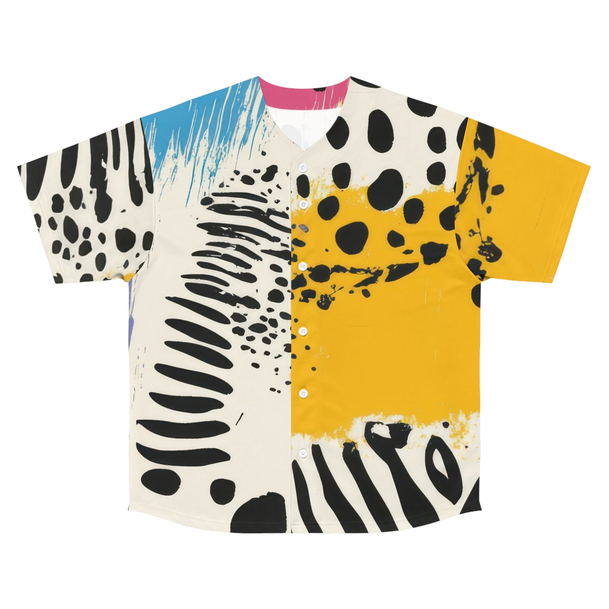 Rae Zebra Rhapsody Men's Baseball Jersey (AOP), Artsulli - Art is Long, Life is Short, All Over Prints, Size, S, Color, Seam thread color automatically matched to design, , , 99218665860783