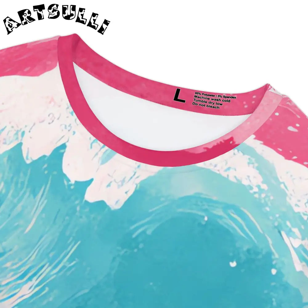 JAKKOUTTHEBXX The Great Pastelwave Pink and Blue Waves Women’s Short