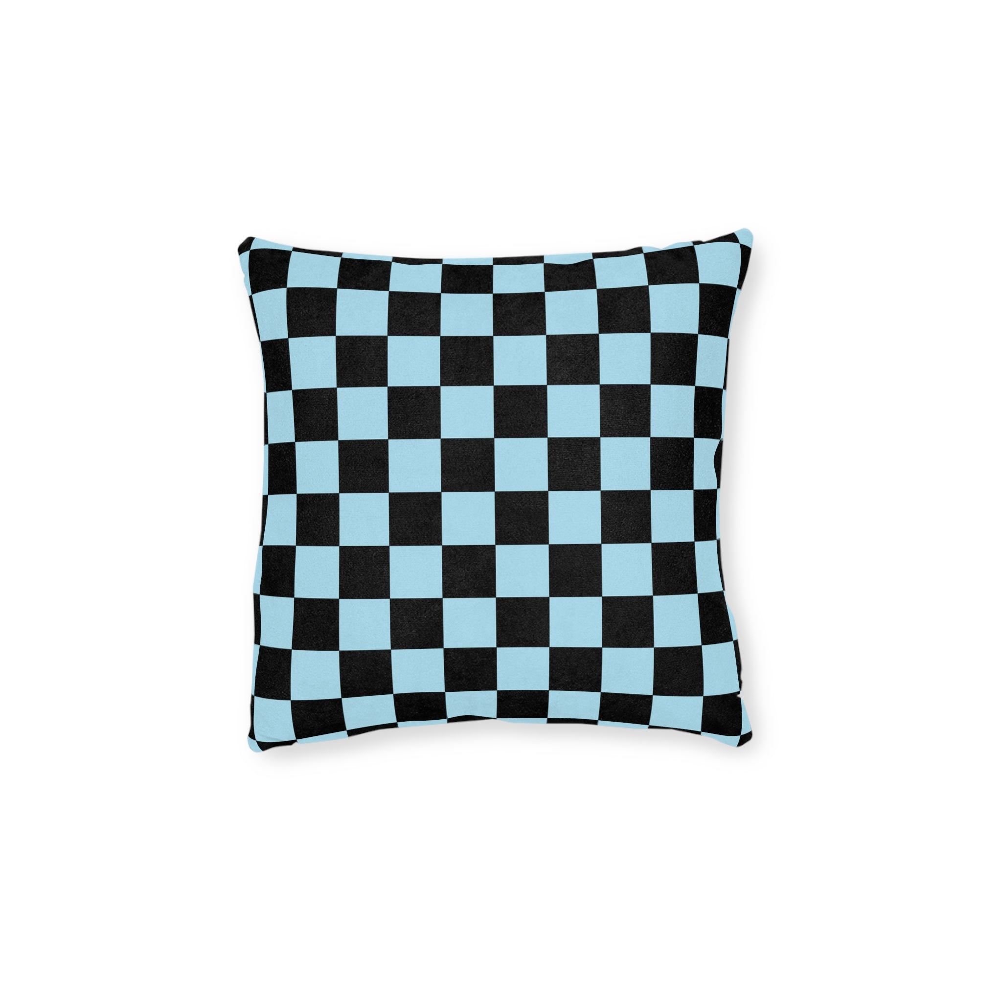 Checkerboard Black and Blue Square Pillow, Artsulli - Art is Long, Life is Short, Home Decor, Size, 12" × 12", , , , , 18832611007012059333