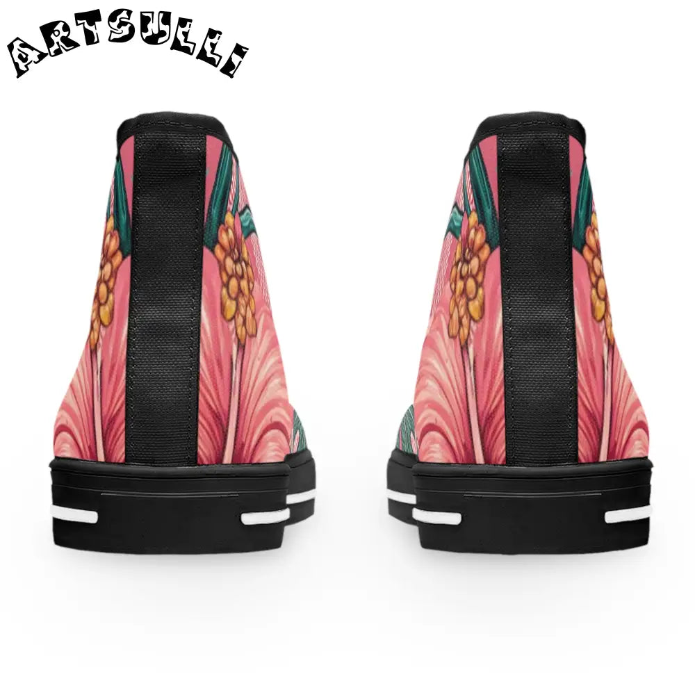 JAKKOUTTHEBXX Plaid x Floral Burgundy Women’s High Top Sneakers