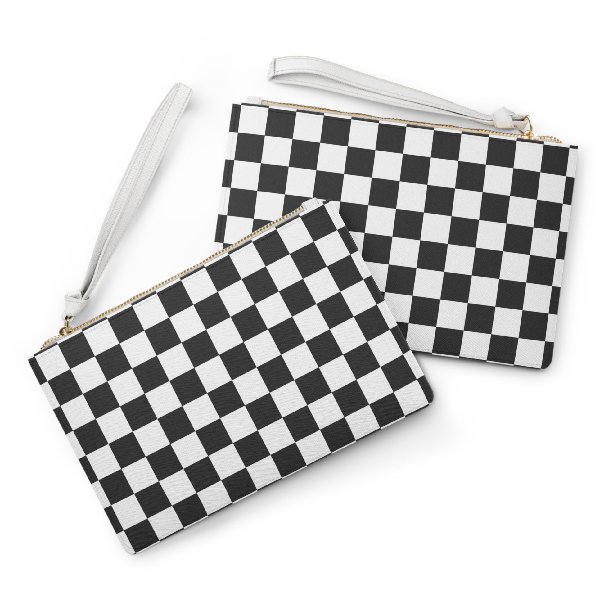 Checkerboard White and Black Clutch Bag, Artsulli - Art is Long, Life is Short, Bags, , , , , , , 