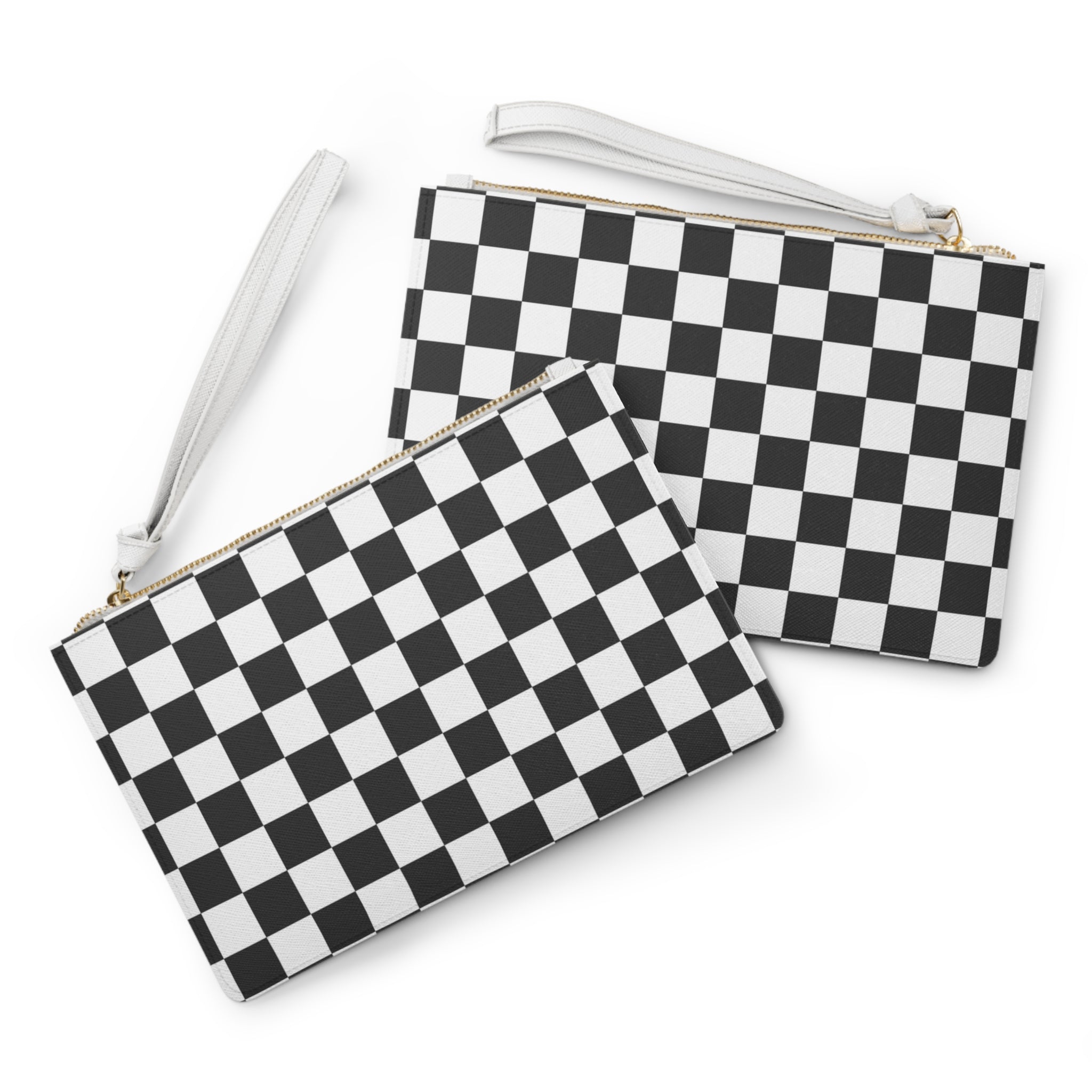 Checkerboard White and Black Clutch Bag, Artsulli - Art is Long, Life is Short, Bags, , , , , , , 