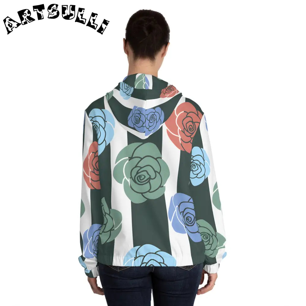 JAKKOUTTHEBXX Stripes x Roses Black and White Women’s Full-Zip