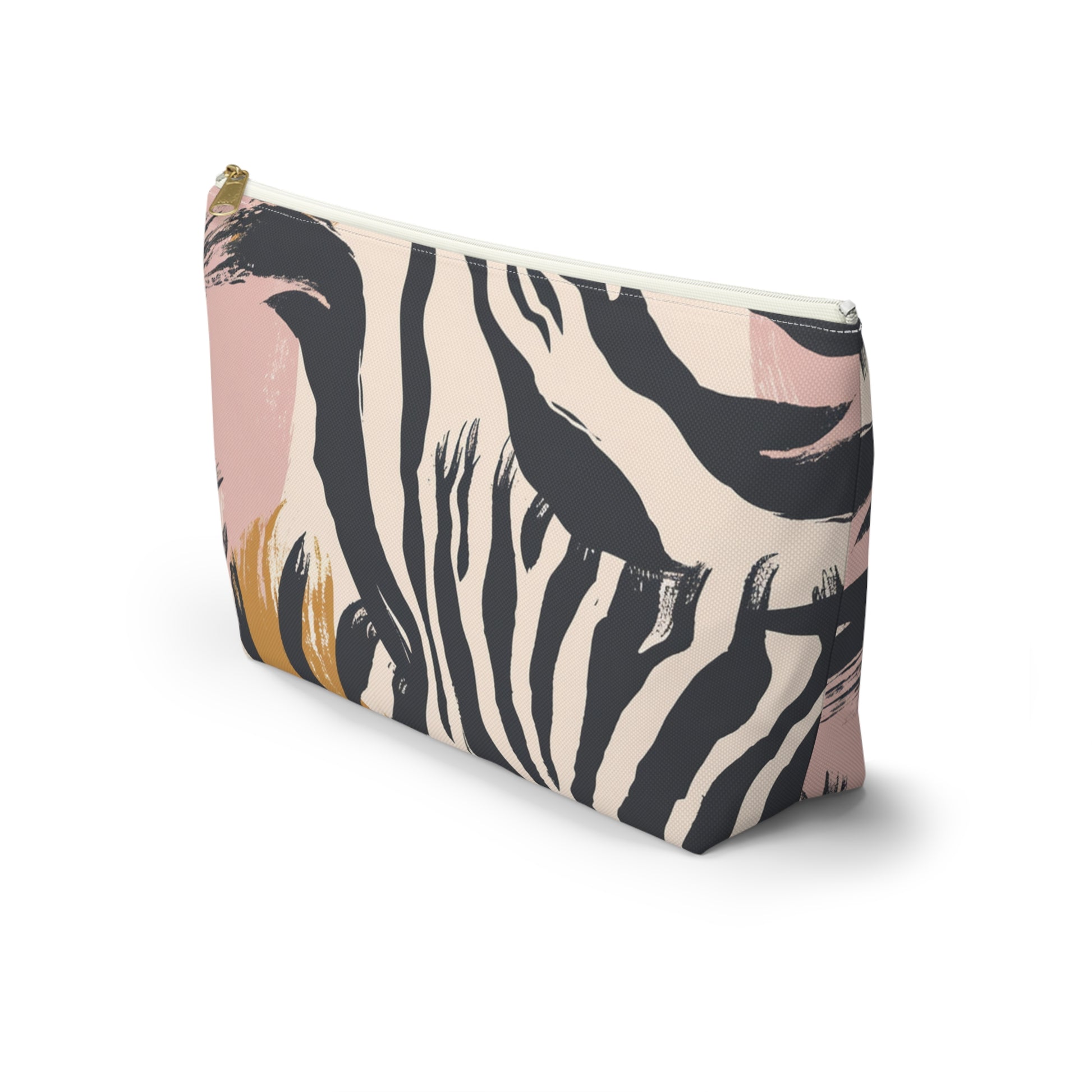 Zebra Brush Strokes Accessory Pouch w T-bottom, Artsulli - Art is Long, Life is Short, Bags, , , , , , , 