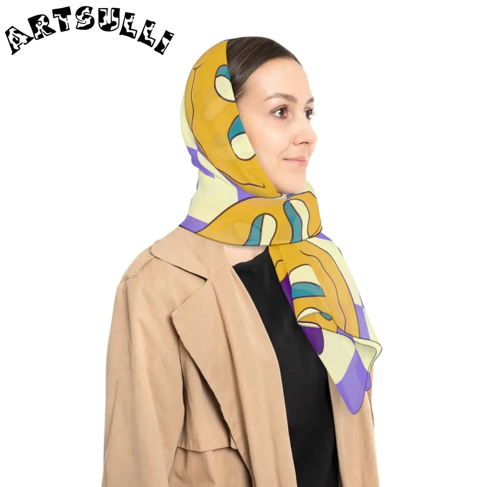 JAKKOUTTHEBXX Trippy Flower Power Motifs Poly Scarf JAKKOUTTHEBXX
