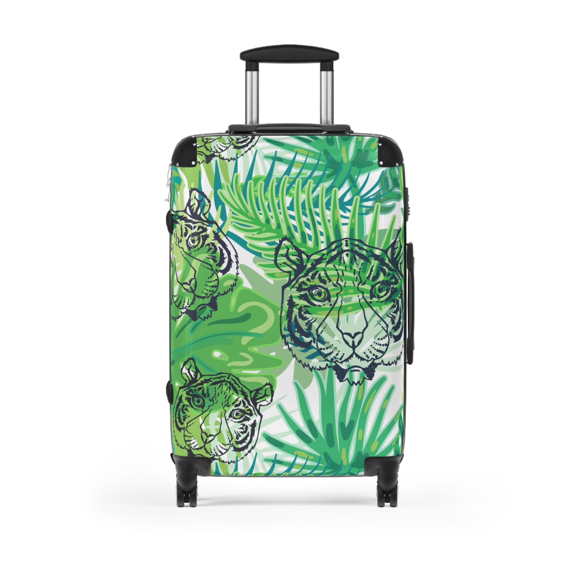 Tropical Jungle Tigers Green Suitcase, Artsulli - Art is Long, Life is Short, Bags, Size, Medium, Color, Black, , , 14858056548441