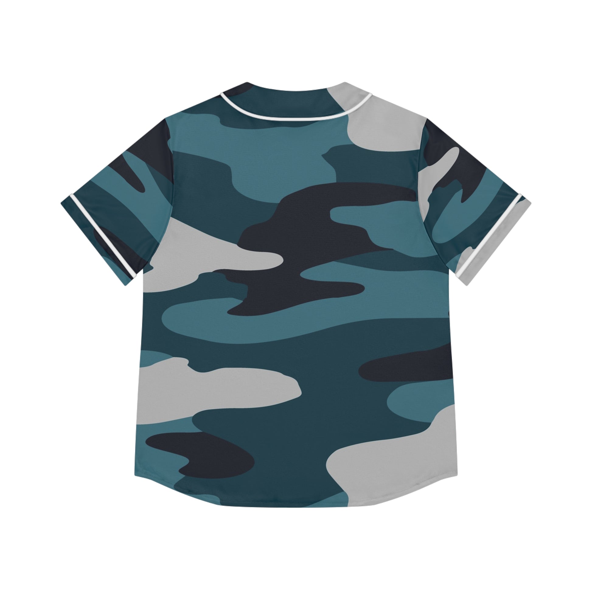 Blue Camouflage Women's Baseball Jersey (AOP), Artsulli - Art is Long, Life is Short, All Over Prints, , , , , , , 