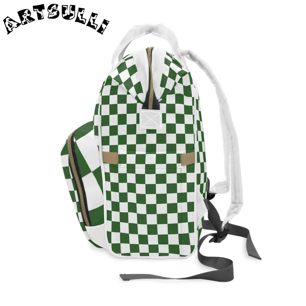 JAKKOUTTHEBXX Checkerboard White and Dark Green Multifunctional