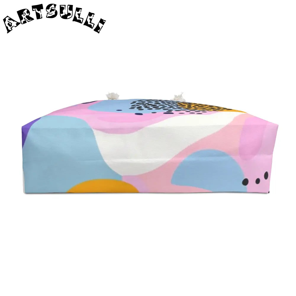 JAKKOUTTHEBXX Colorful Abstract Dots and Shapes Weekender Bag