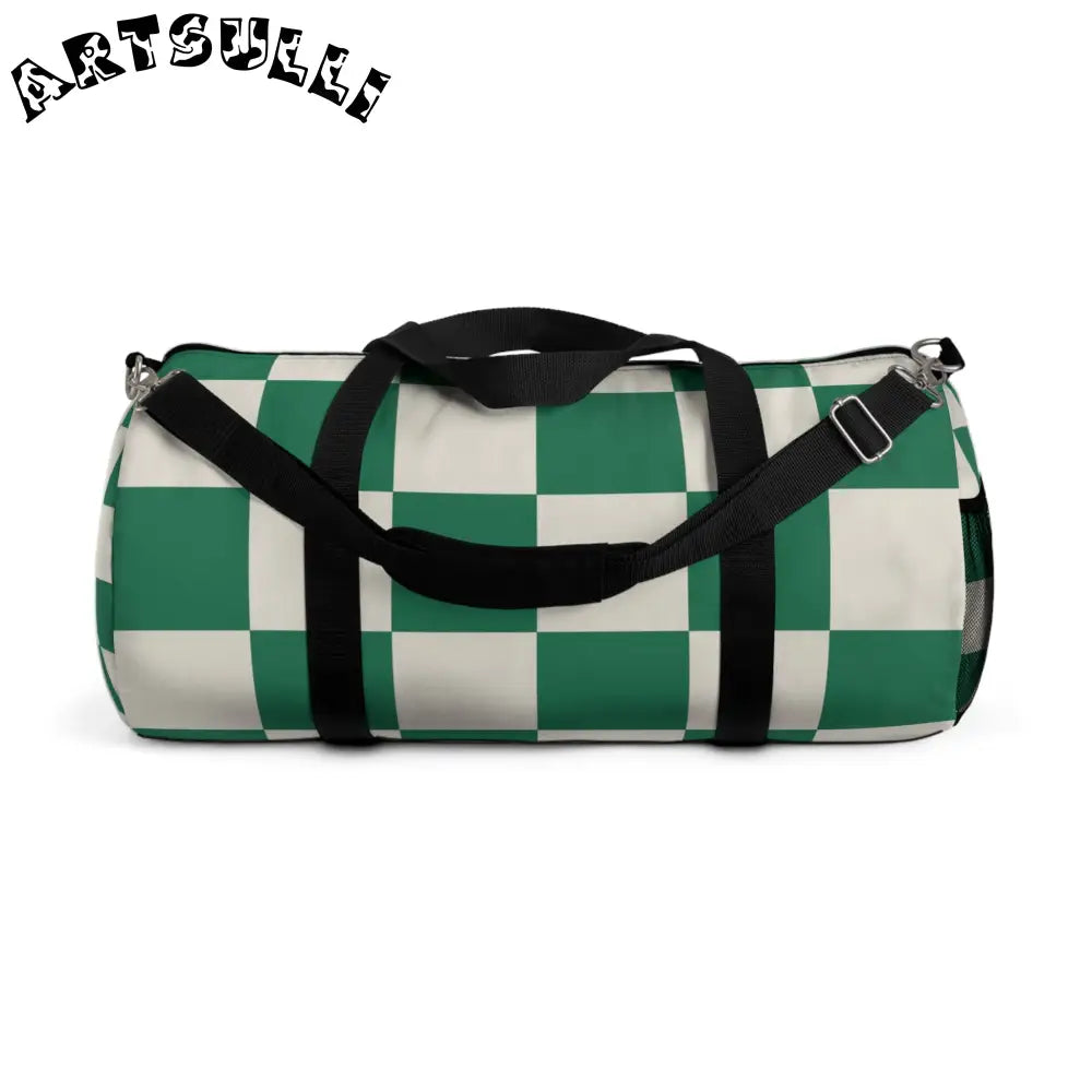 JAKKOUTTHEBXX Checkerboard Dark Green Duffel Bag JAKKOUTTHEBXX