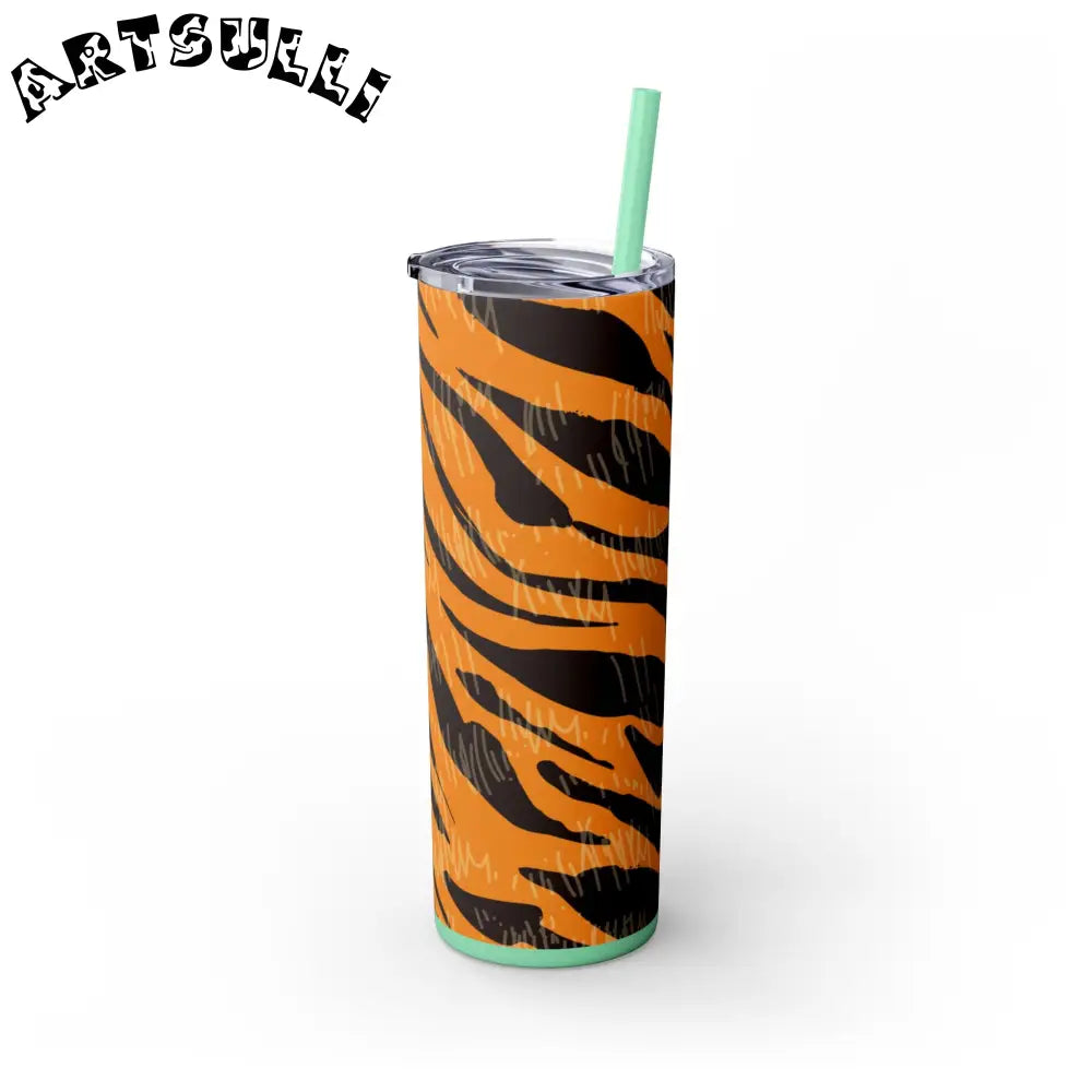 JAKKOUTTHEBXX Tiger Scratches Orange & Black Skinny Tumbler