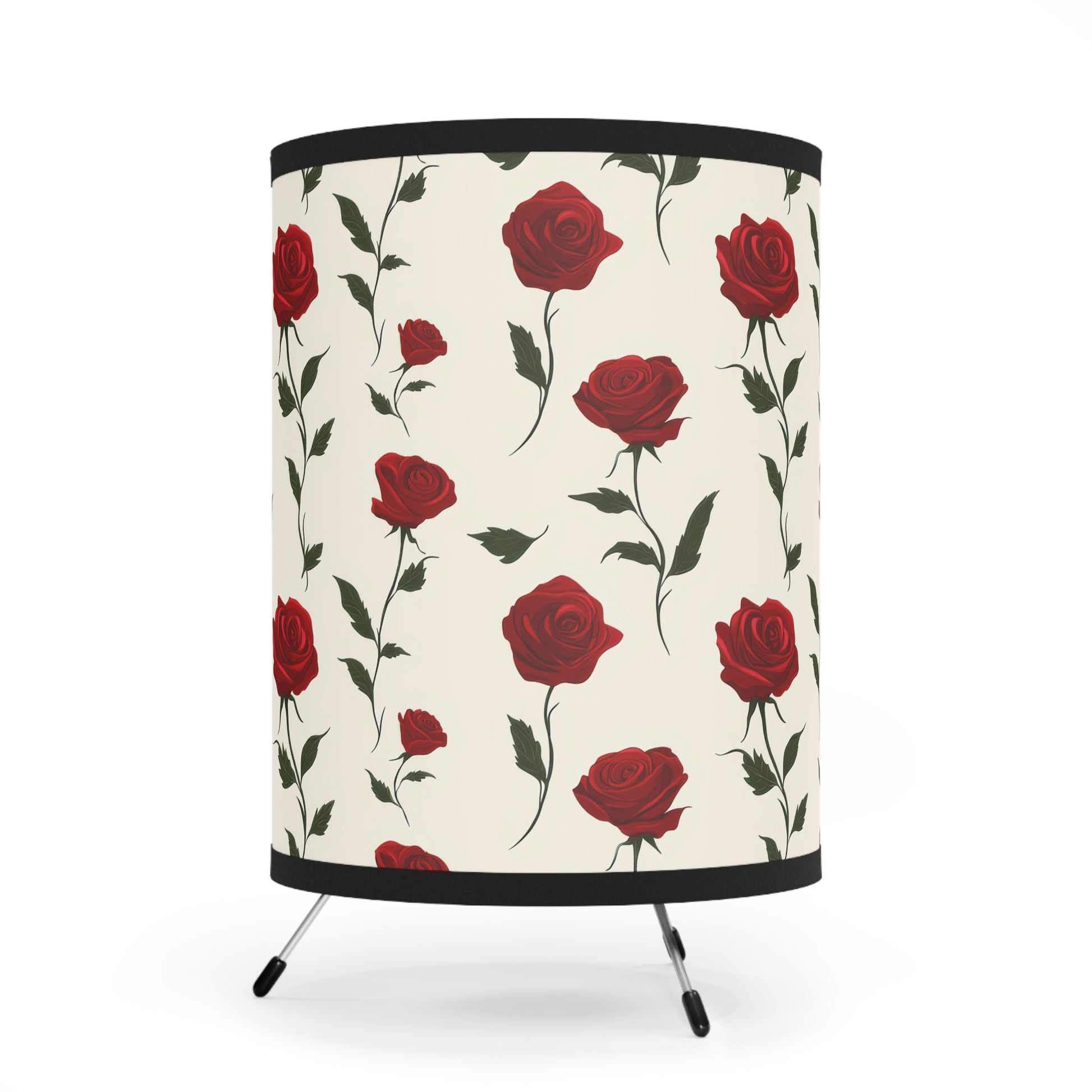 Red Roses Tripod Lamp with High-Res Printed Shade, US\CA plug, Artsulli - Art is Long, Life is Short, Home Decor, , , , , , , 