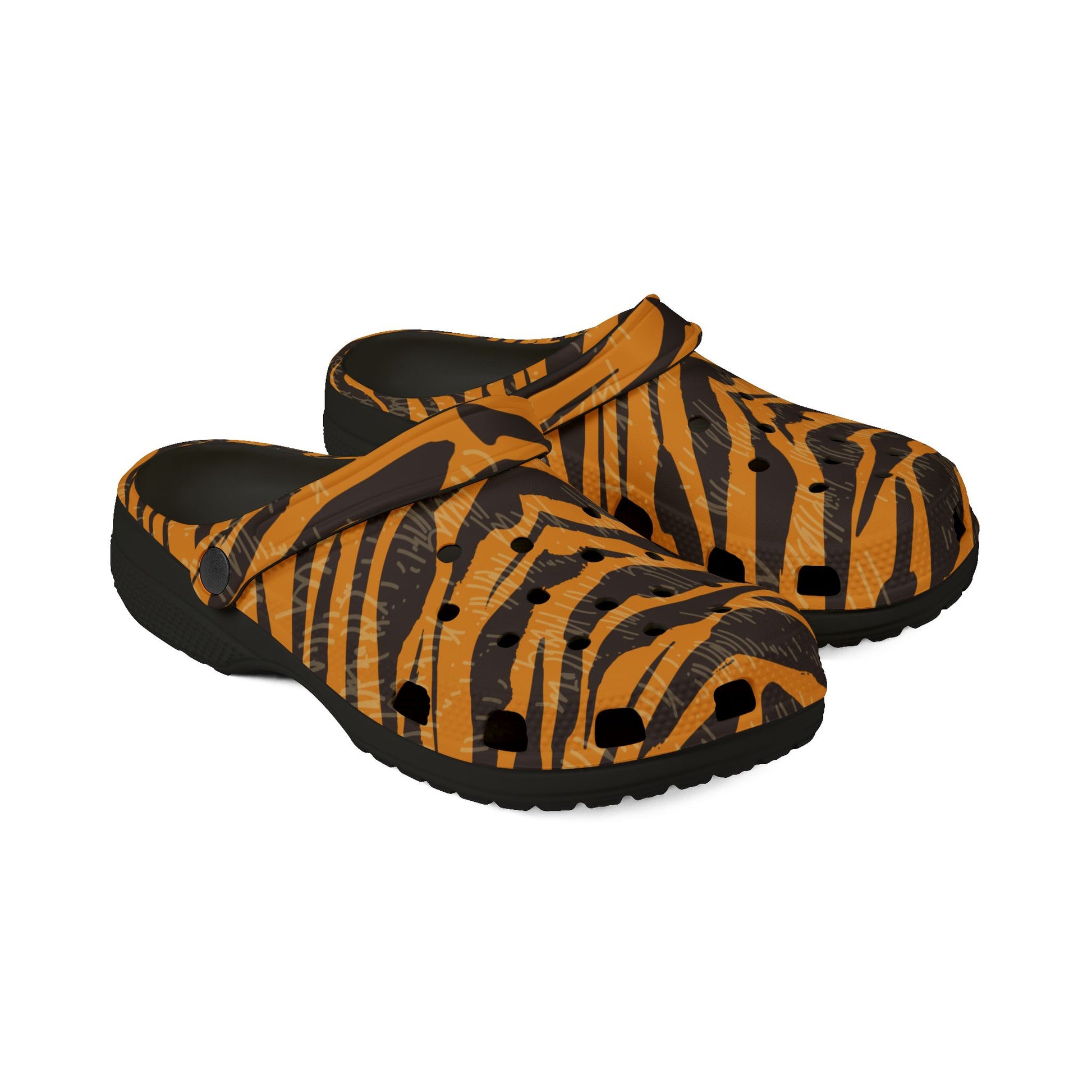 Tiger Scratches Orange and Black EVA Foam Rubber Shoes (AOP), Artsulli - Art is Long, Life is Short, Shoes, , , , , , , 