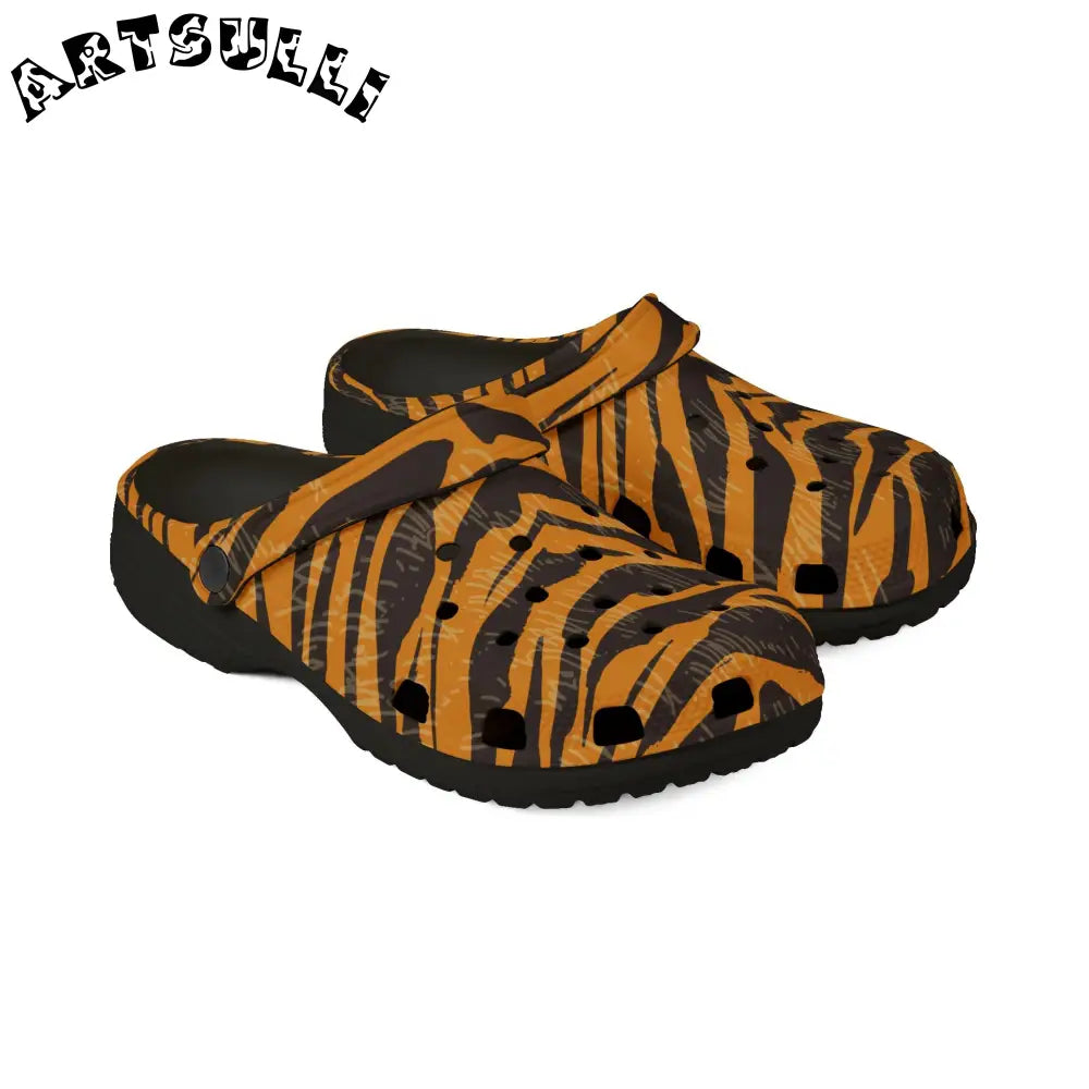 JAKKOUTTHEBXX Tiger Scratches Orange and Black EVA Foam Rubber Shoes