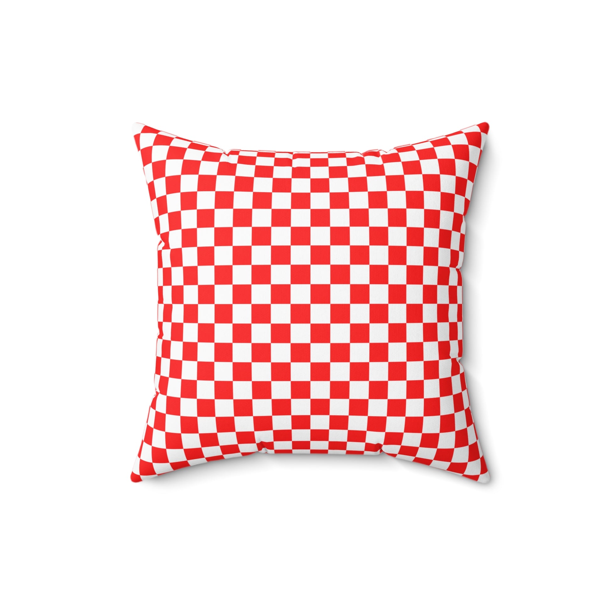 Checkerboard Red and White Spun Polyester Square Pillow, Artsulli - Art is Long, Life is Short, Home Decor, , , , , , , 