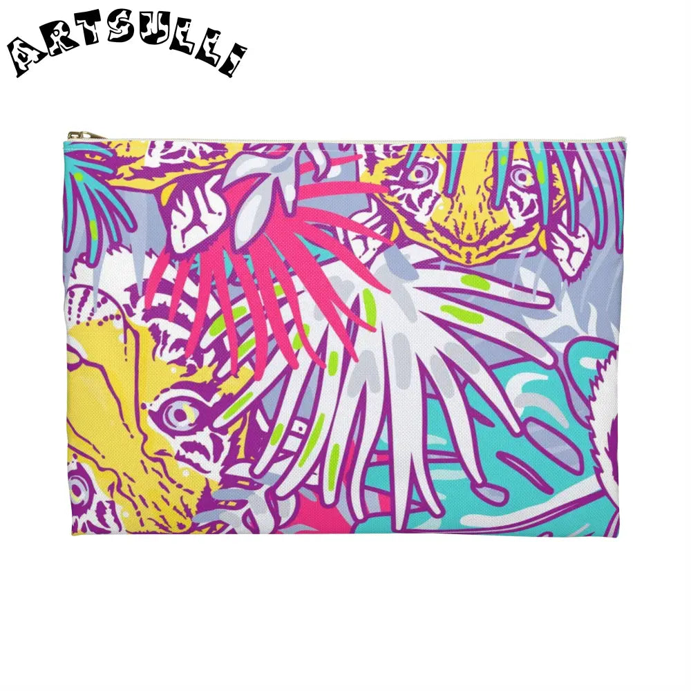 JAKKOUTTHEBXX Tropical Floral Tigers Torquise and Purple Accessory