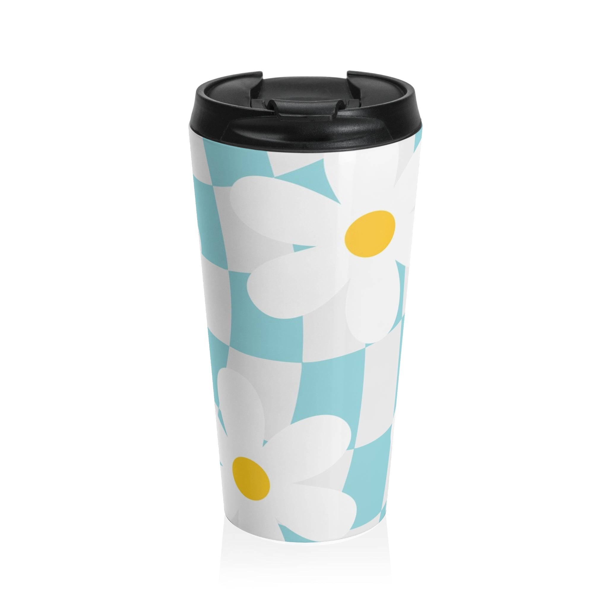 Trippy Check Garden Stainless Steel Travel Mug, Artsulli - Art is Long, Life is Short, Mug, Size, 15oz, , , , , 17294623469042964832