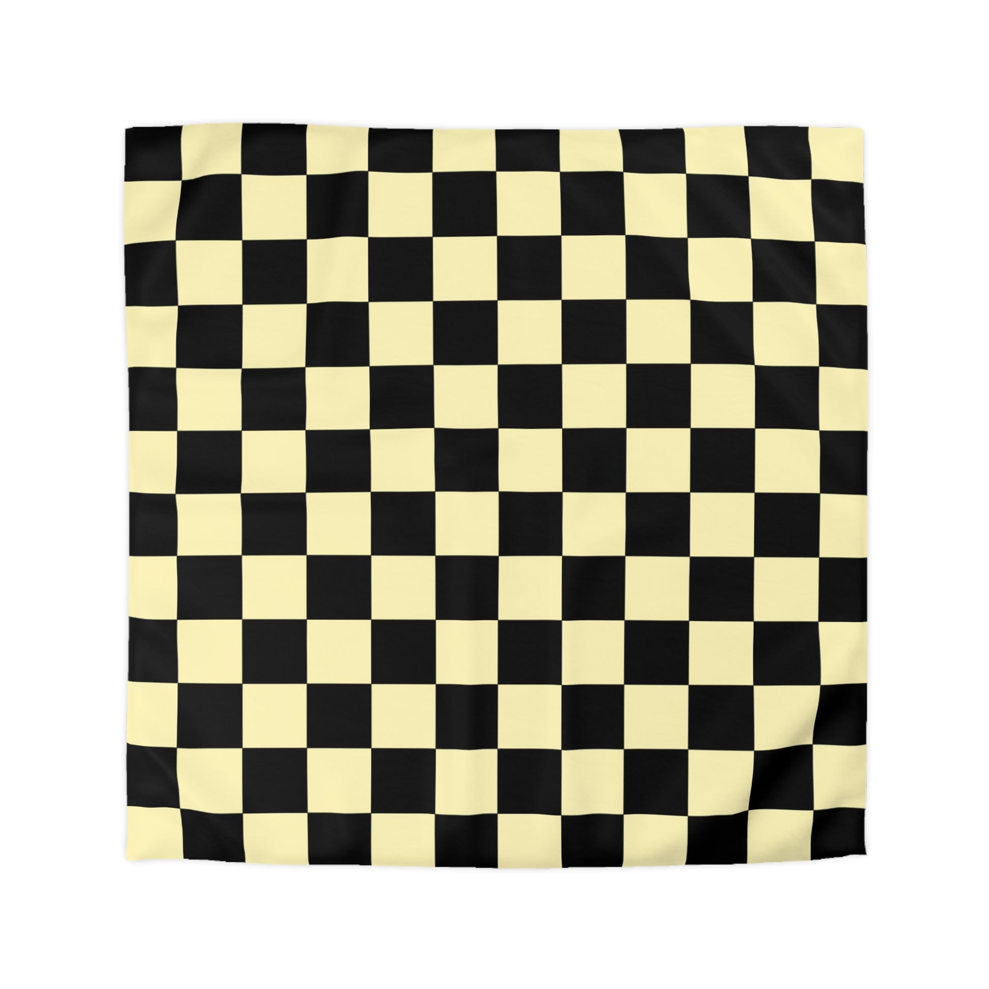 Checkerboard Black and Yellow Microfiber Duvet Cover, Artsulli - Art is Long, Life is Short, Home Decor, Size, Queen, Color, White, , , 77793416156030936243