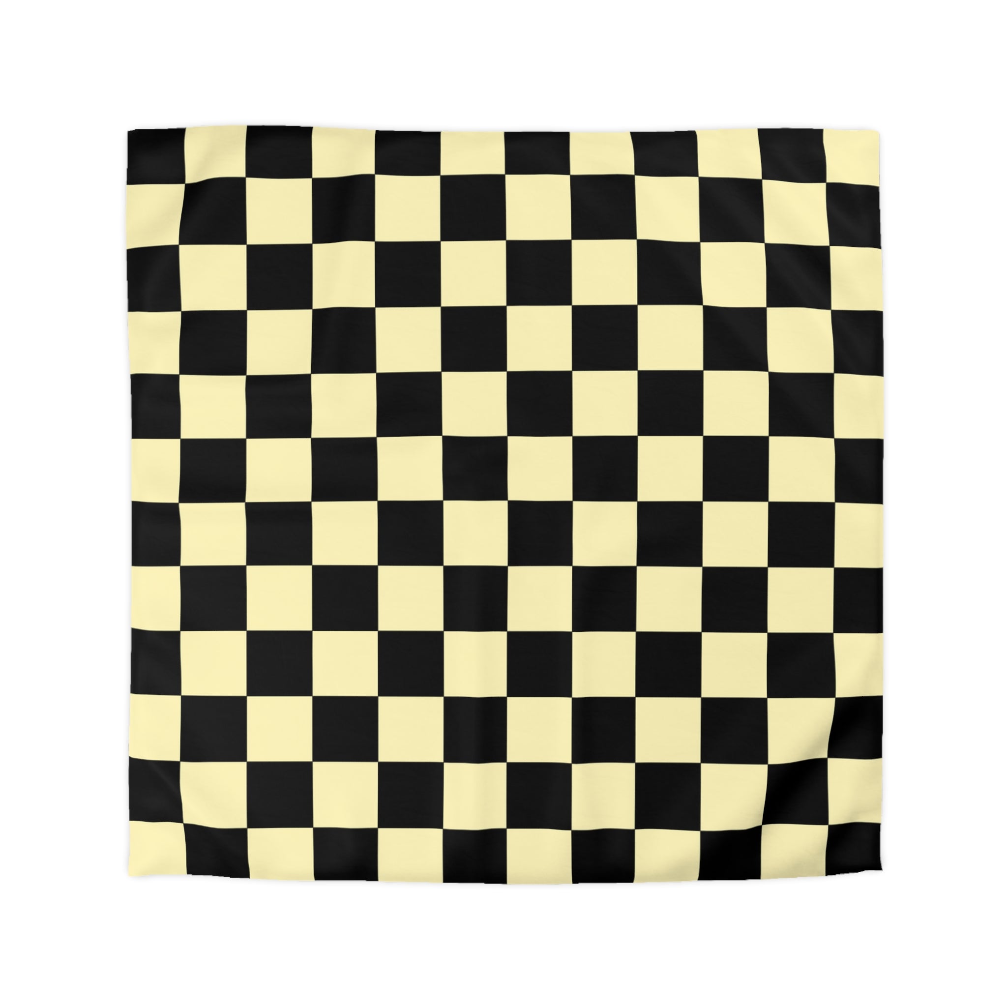 Checkerboard Black and Yellow Microfiber Duvet Cover, Artsulli - Art is Long, Life is Short, Home Decor, Size, Queen, Color, White, , , 77793416156030936243