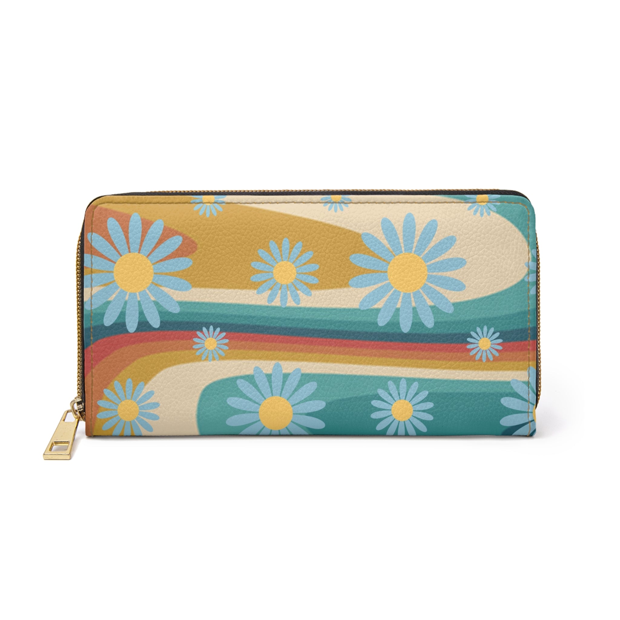 Psychedelic Floral Hills II Multi-Color Zipper Wallet, Artsulli - Art is Long, Life is Short, Accessories, Size, One size, Color, White, , , 32618976341800