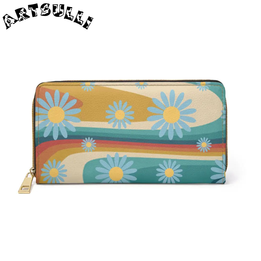 JAKKOUTTHEBXX Psychedelic Floral Hills II Multi-Color Zipper Wallet