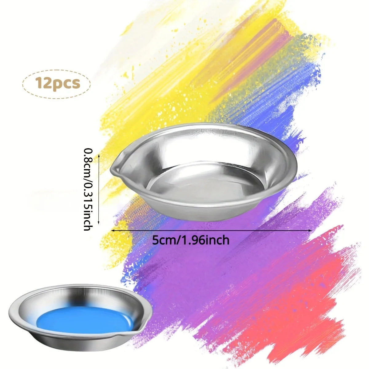 5/10/20pcs Durable Stainless Steel Paint Palette Set,Round Mixing Trays for Artists - Metal Art Supplies for Home and School Use