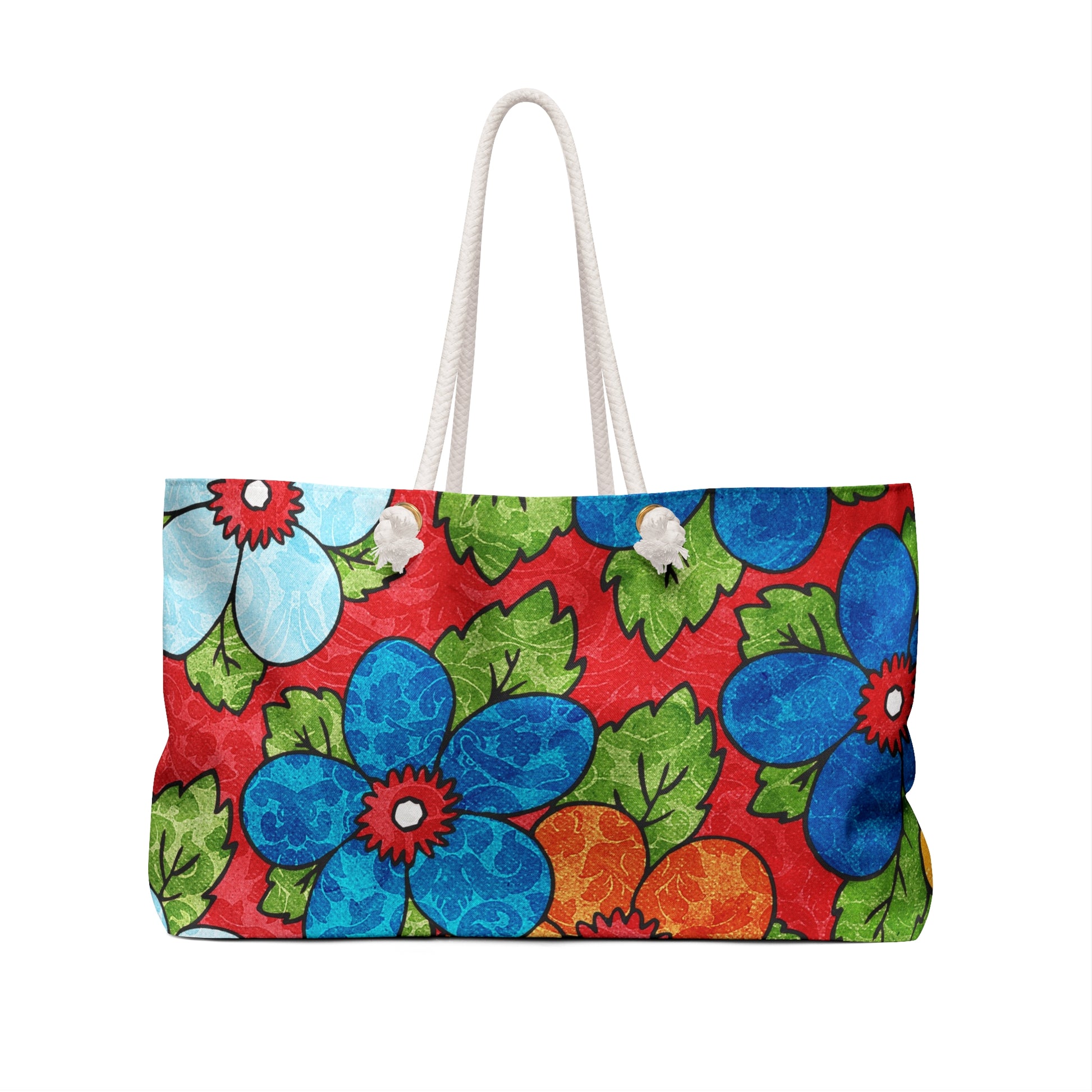 Groovy Red Floral Kl II Weekender Bag, Artsulli - Art is Long, Life is Short, Bags, , , , , , , 